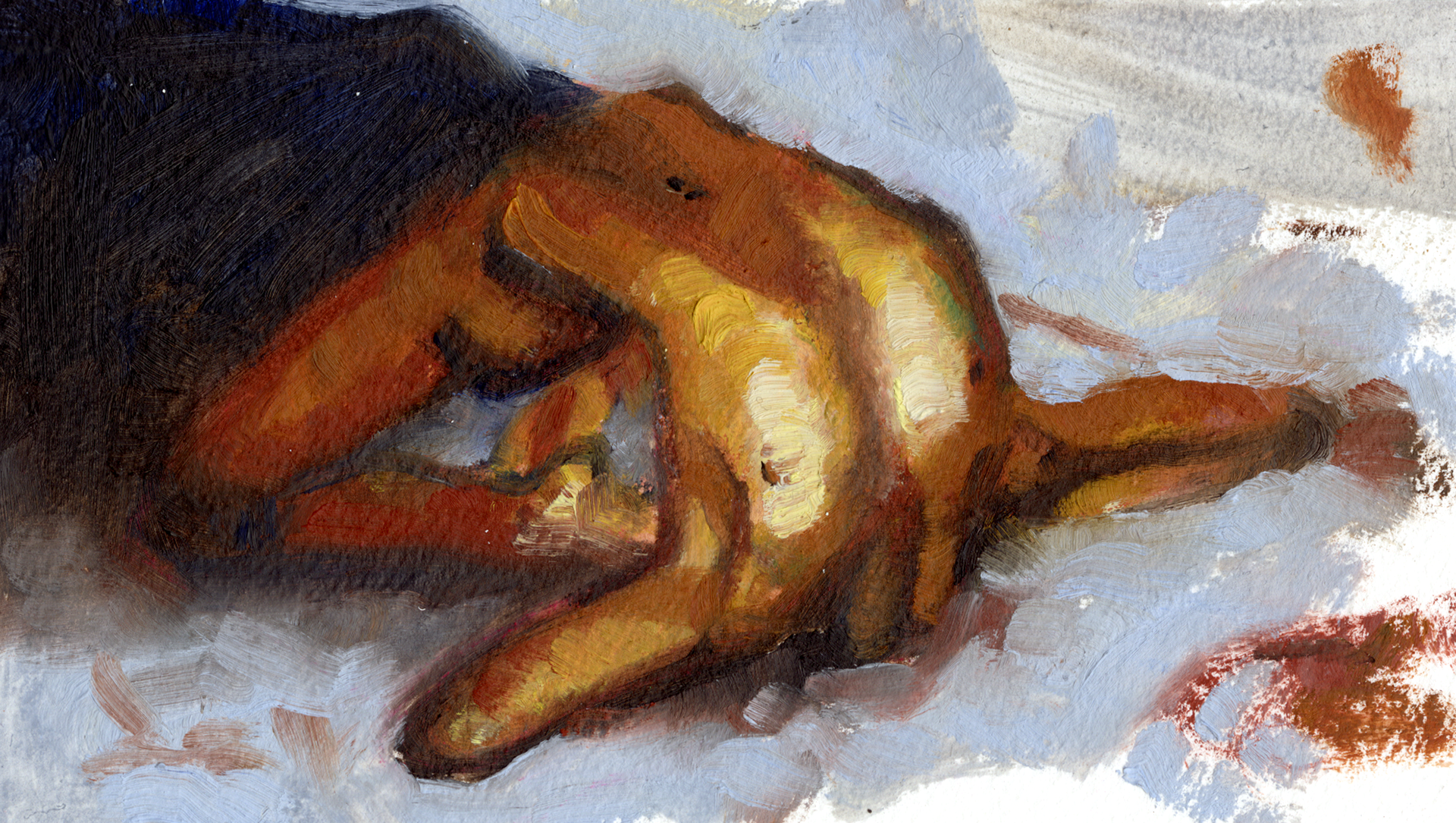 Polaroid 2, oil on paper, 7.5" x 4", 2022