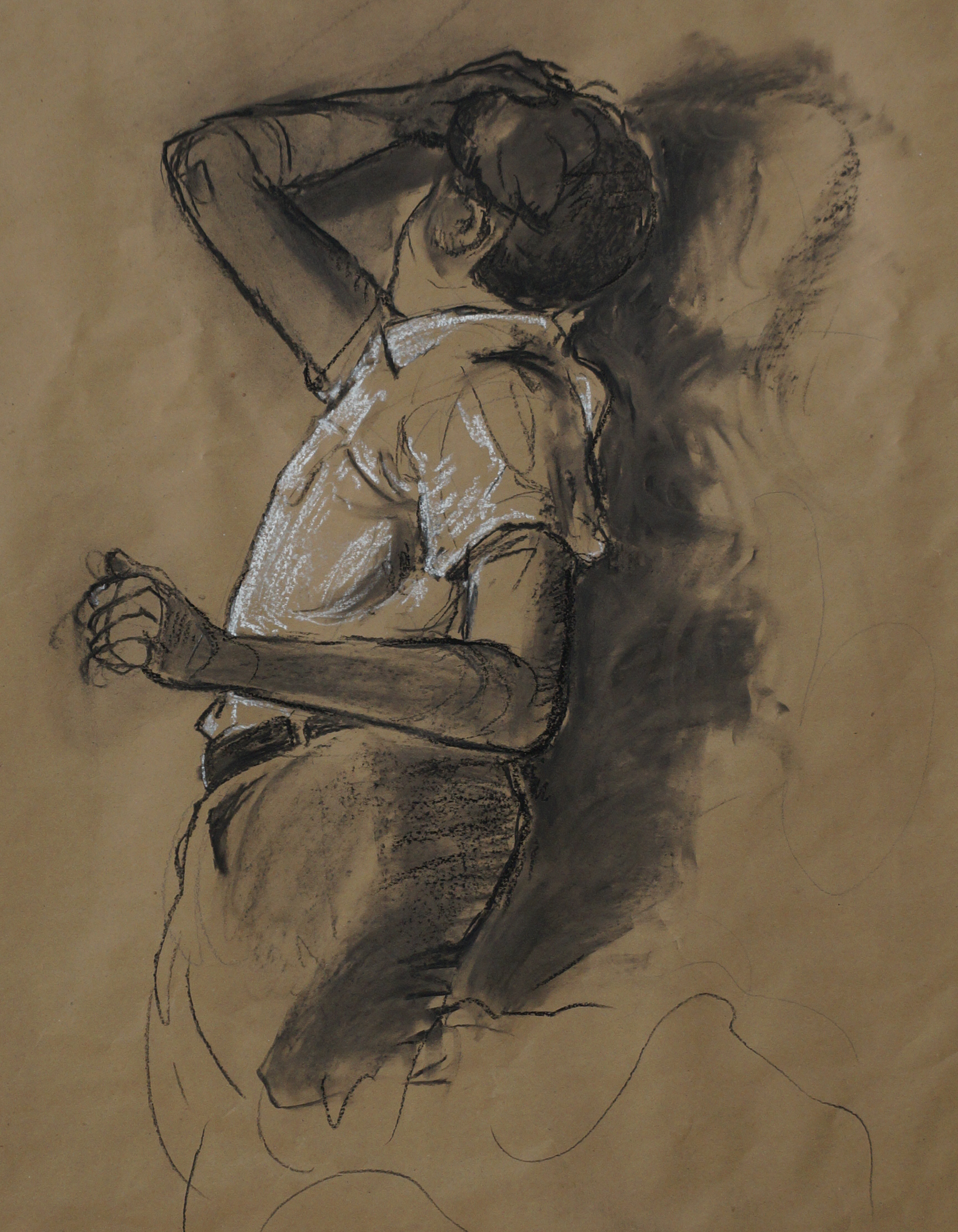 Twist, 2018, charcoal on paper
