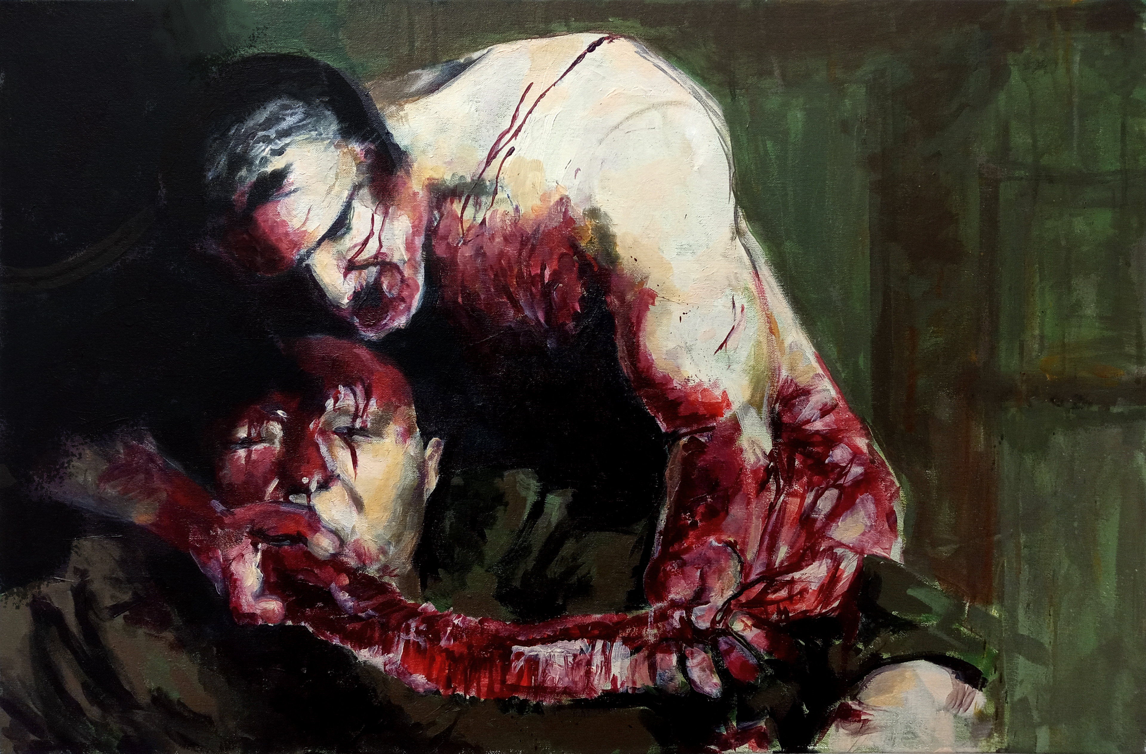 The Green Elephant, acrylic on canvas, 20" x 30", 2021