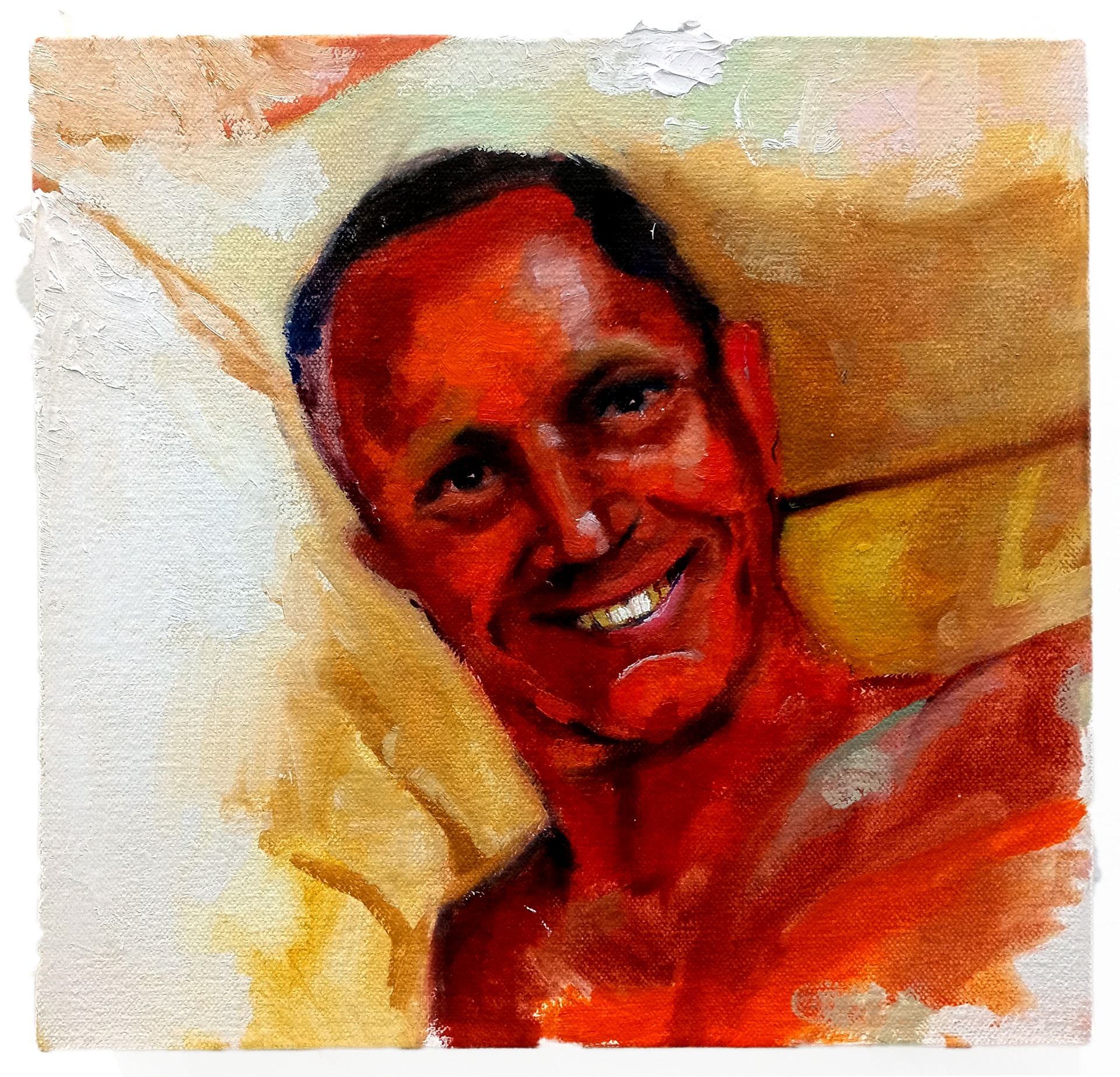 Hi, oil on canvas, 8" x 9", 2022