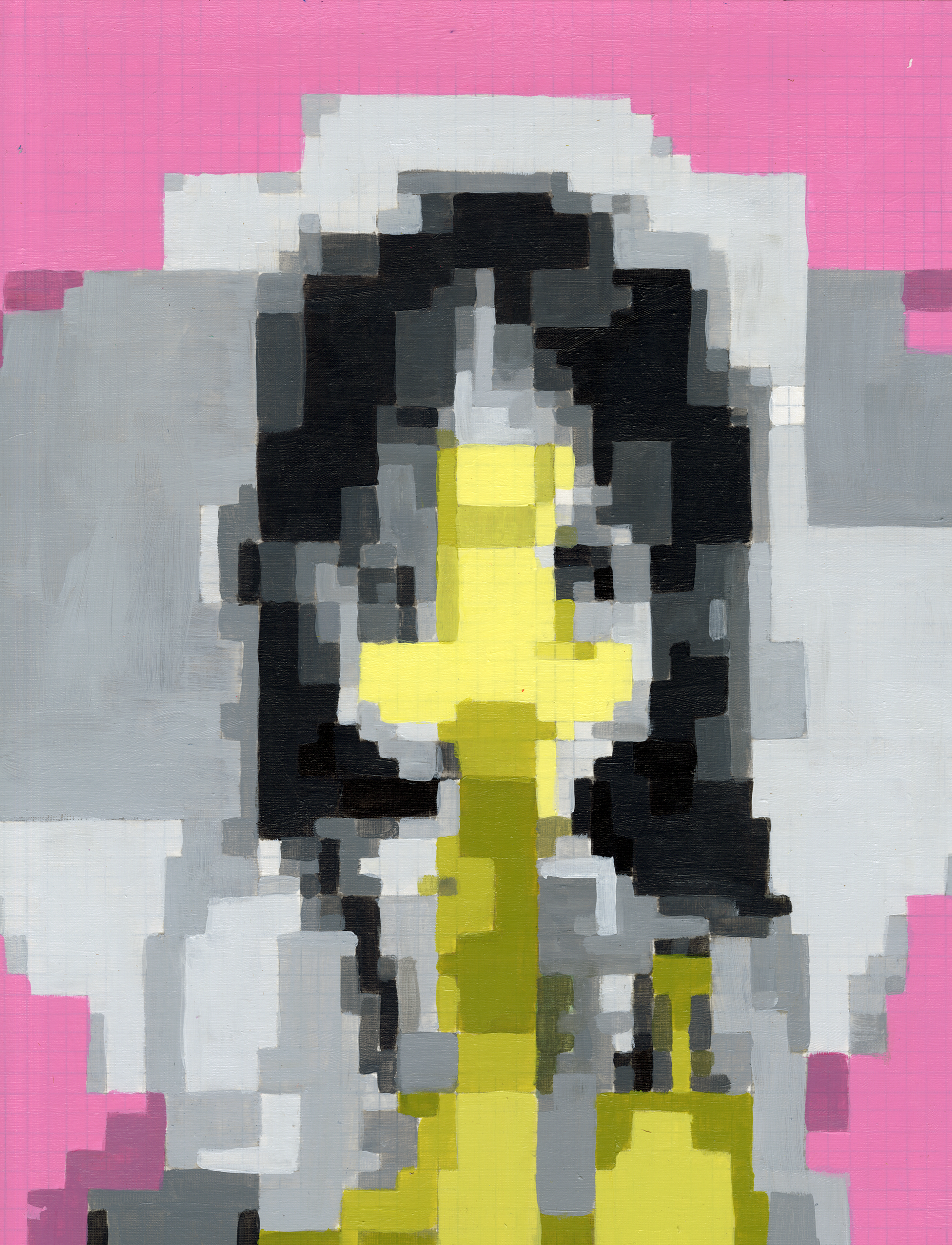 I love you so much my computer girlfriend, acrylic on paper, 12" x 18", 2024