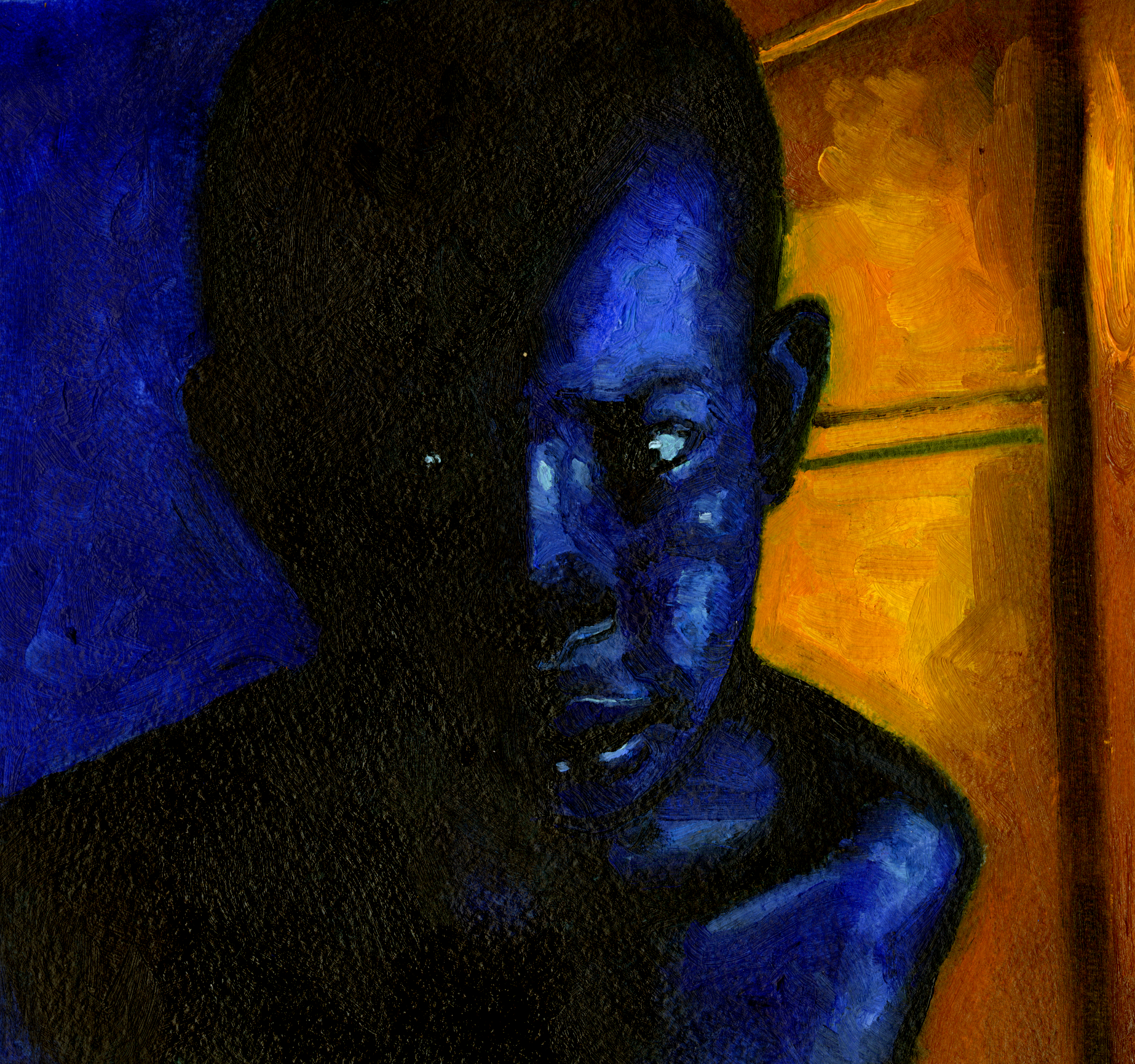 9 + 10, oil on paper, 5" x 5", 2023