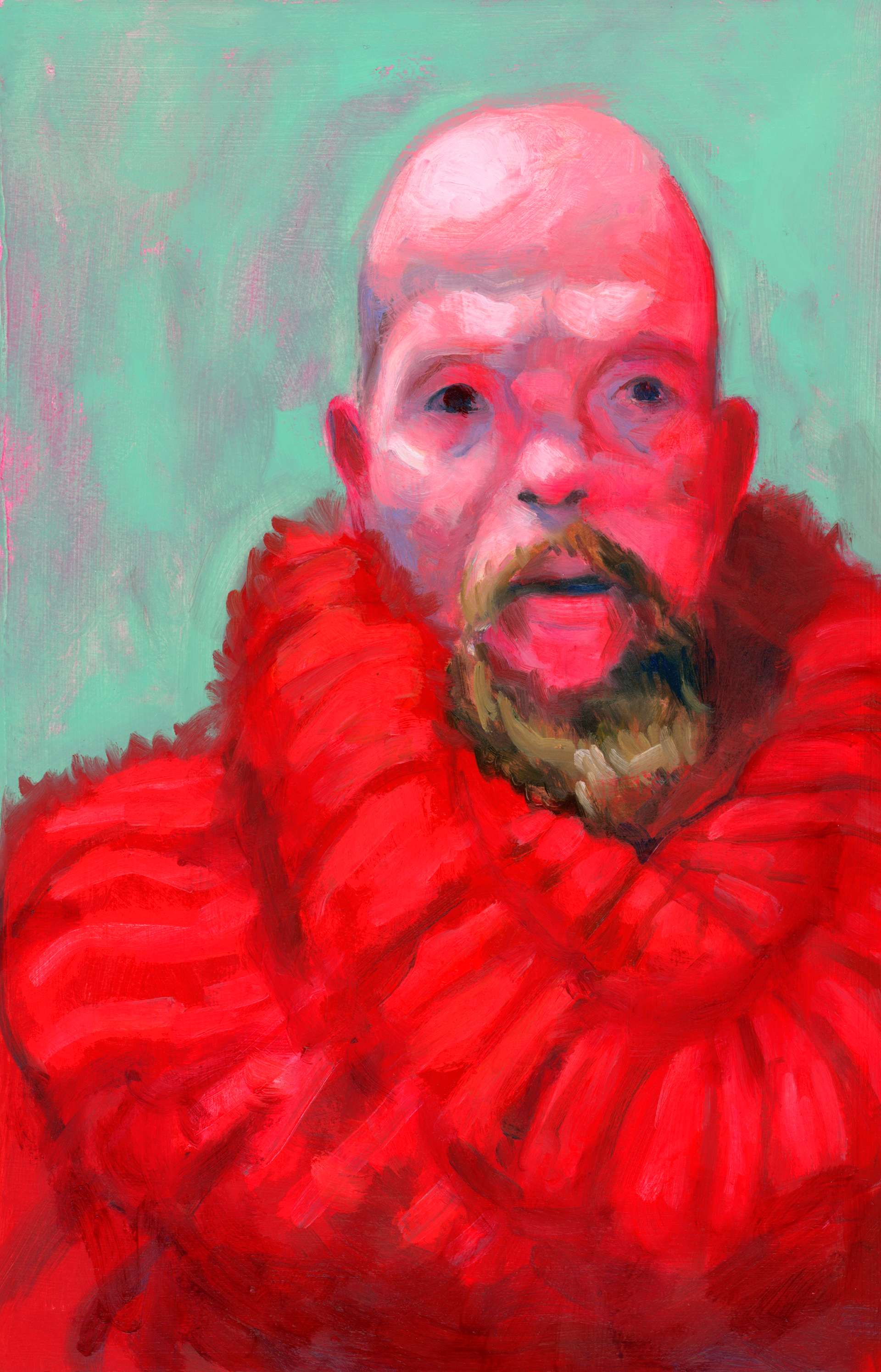 Cozy, oil on paper mounted on panel, 8" x  12", 2023