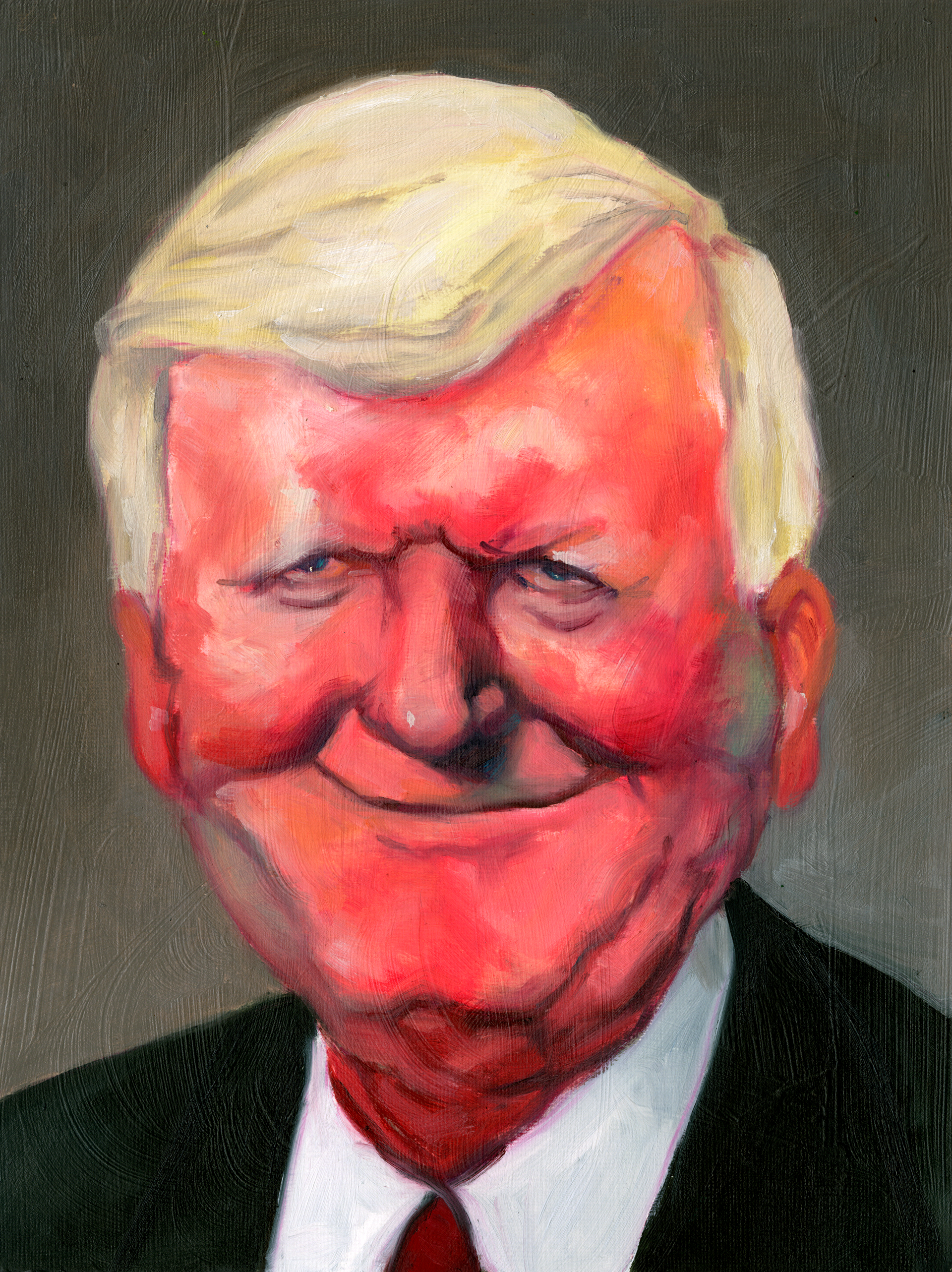 Mr. Republican, oil on paper, 9" x 12", 2022