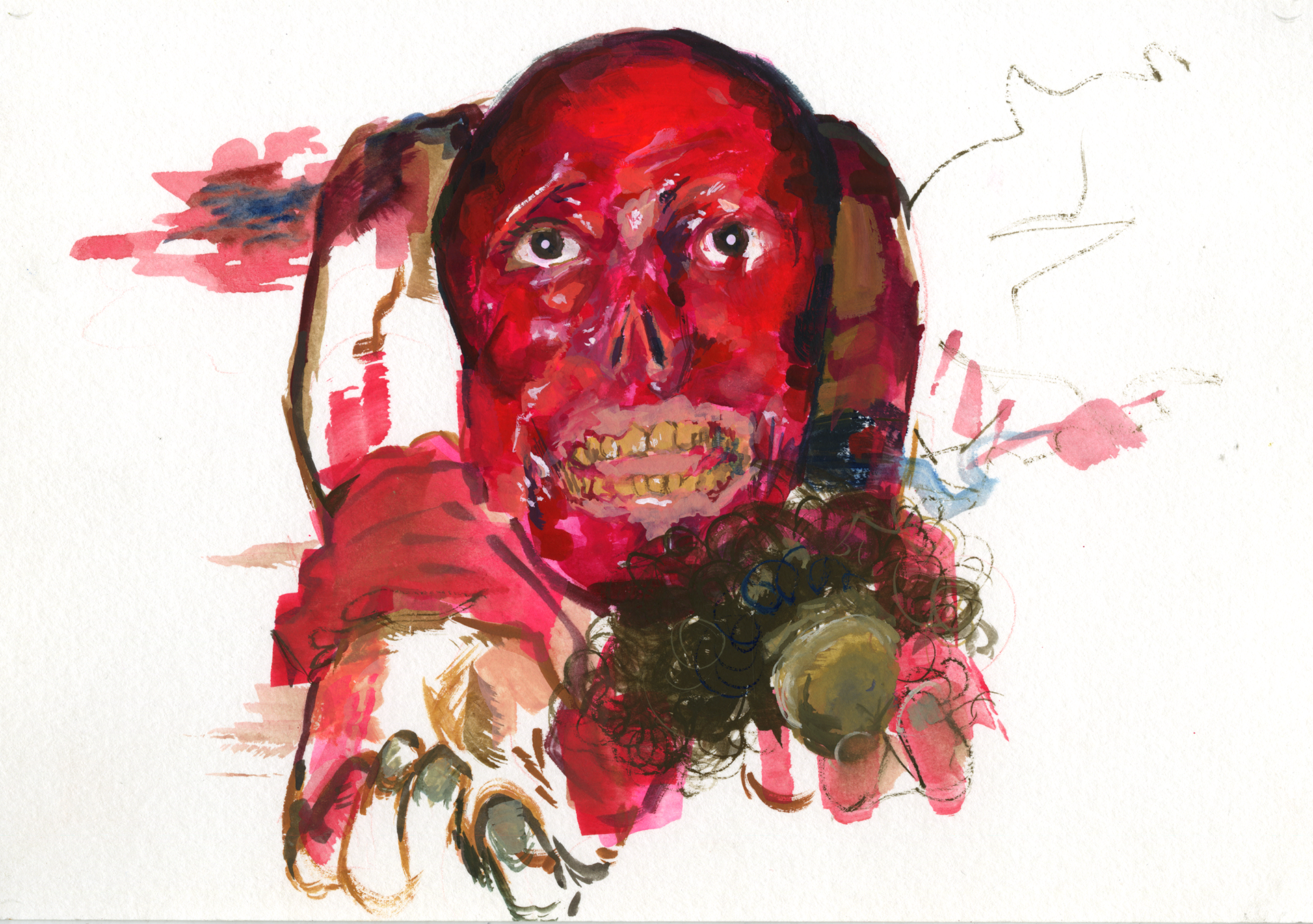 Untitled, gouache on paper, 7" x 10", 2021