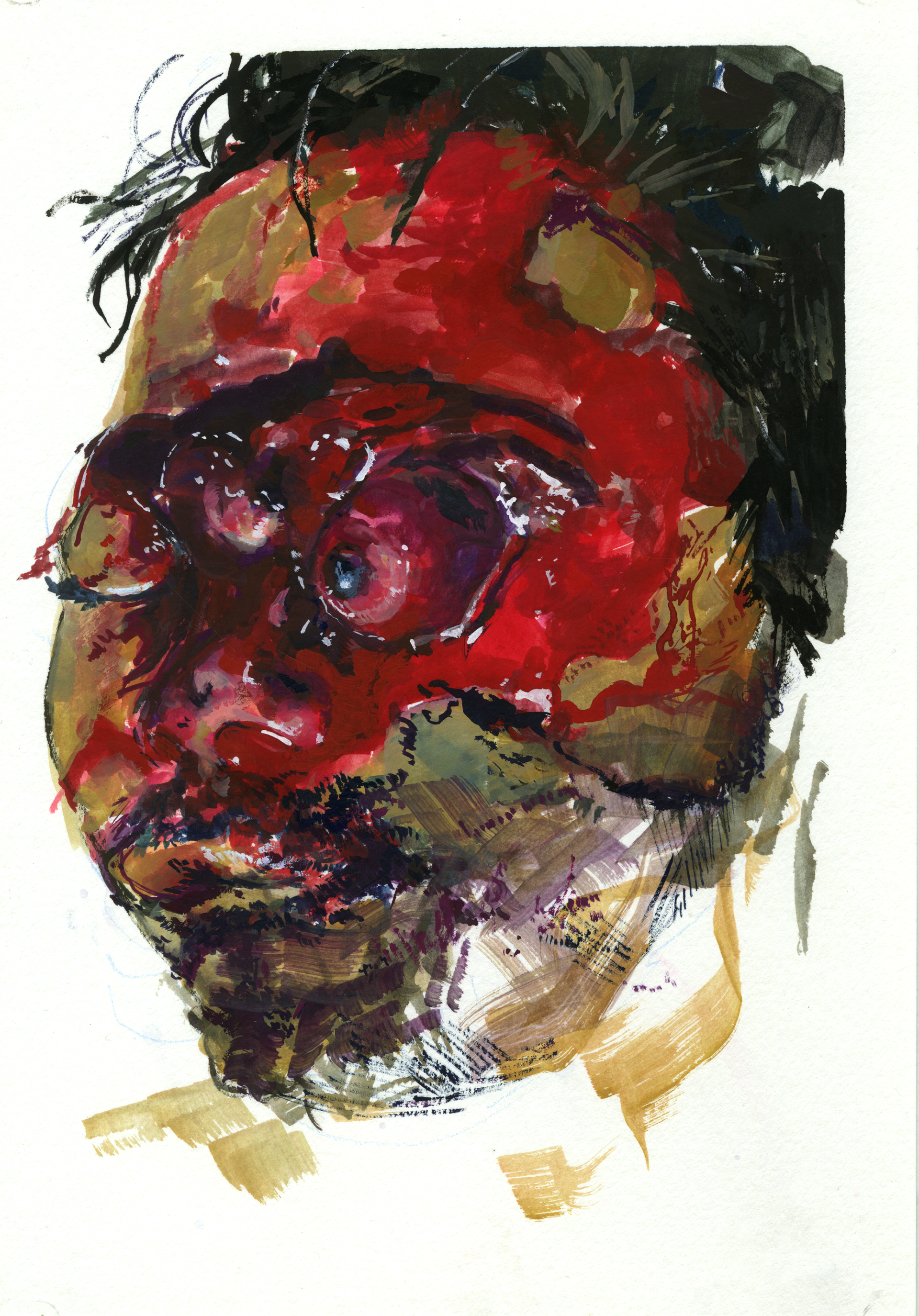 Blunt, gouache on paper, 7" x 10", 2021 [SOLD]