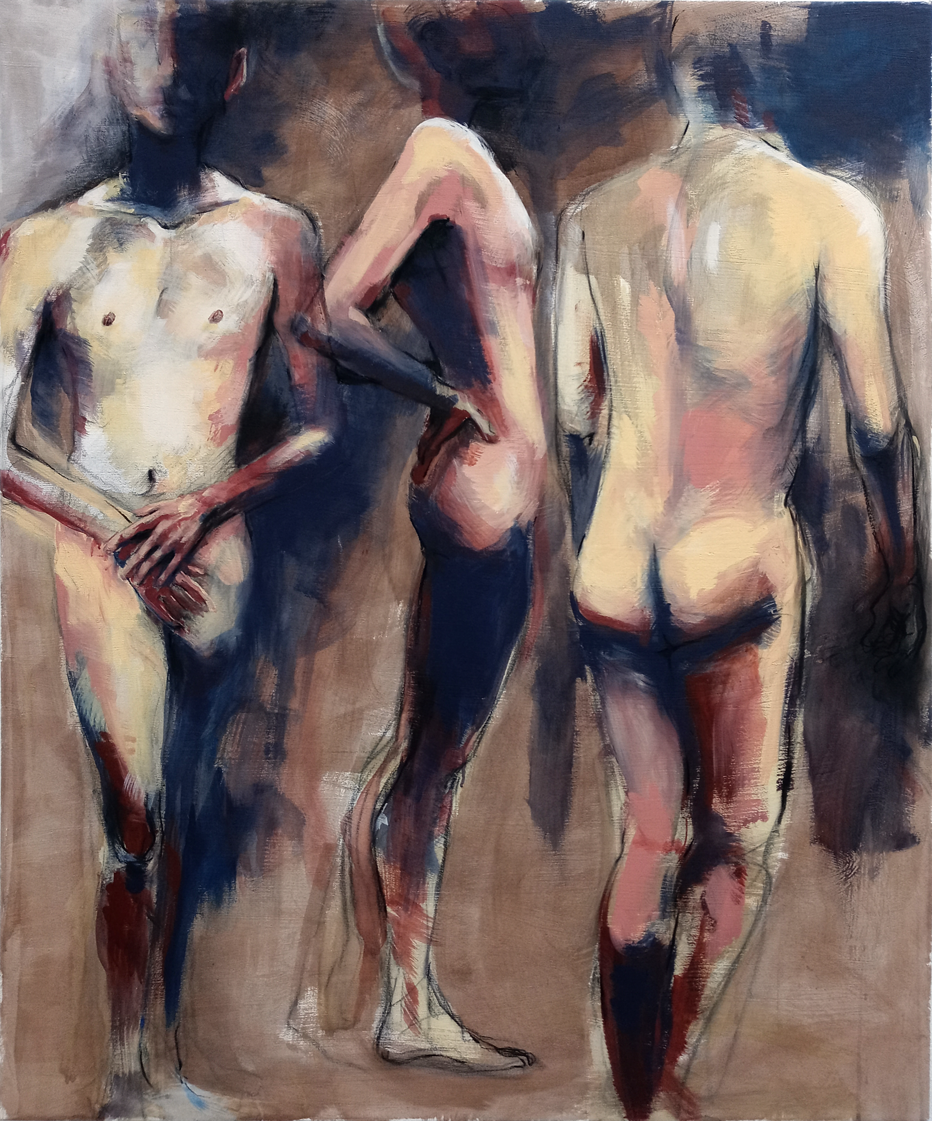 Figure in Rotation, house paint on canvas, 5' x 6', 2021