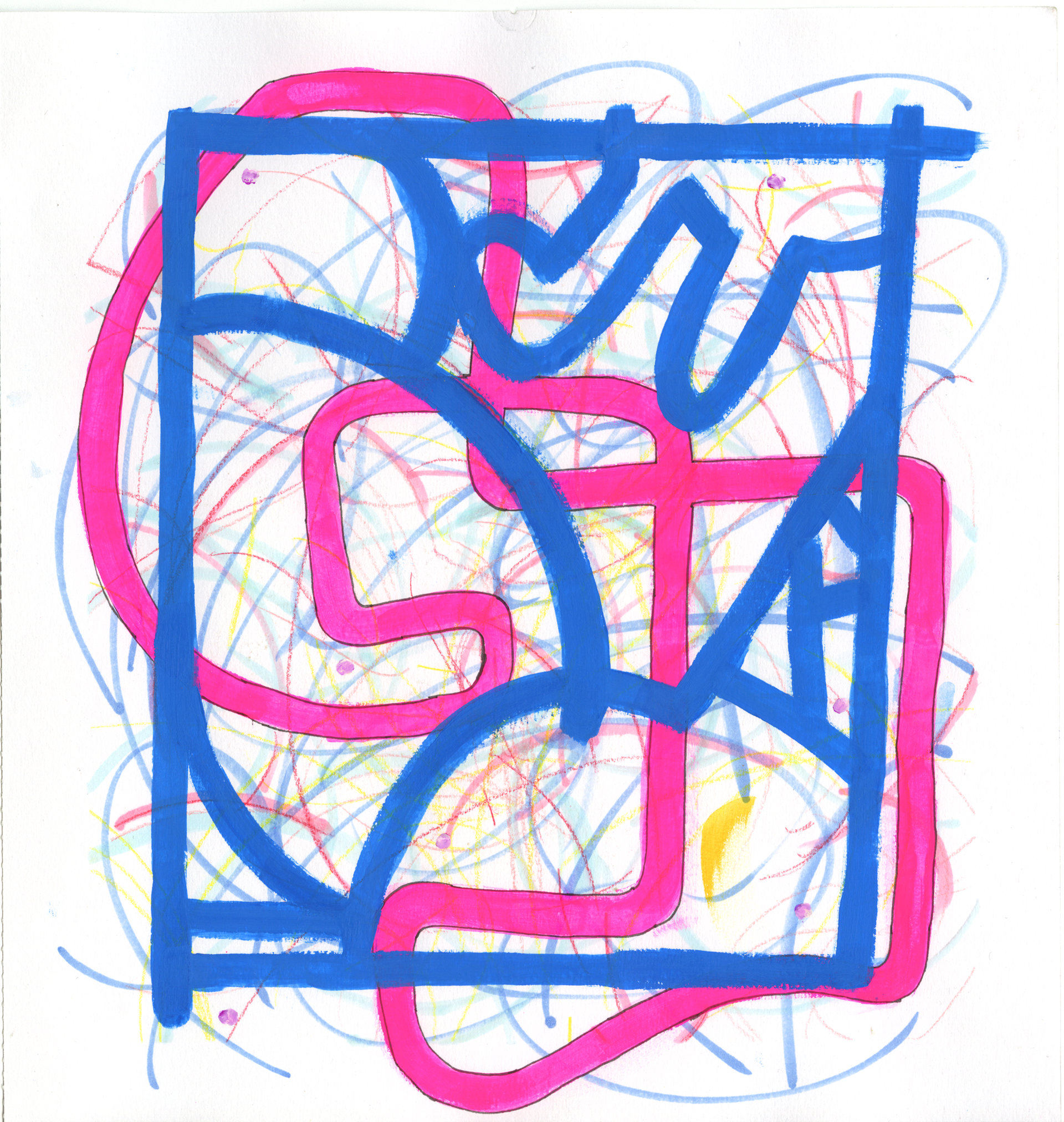 Study of Clarence Morgan 1, 2021, mixed media on paper, 9" x 10"