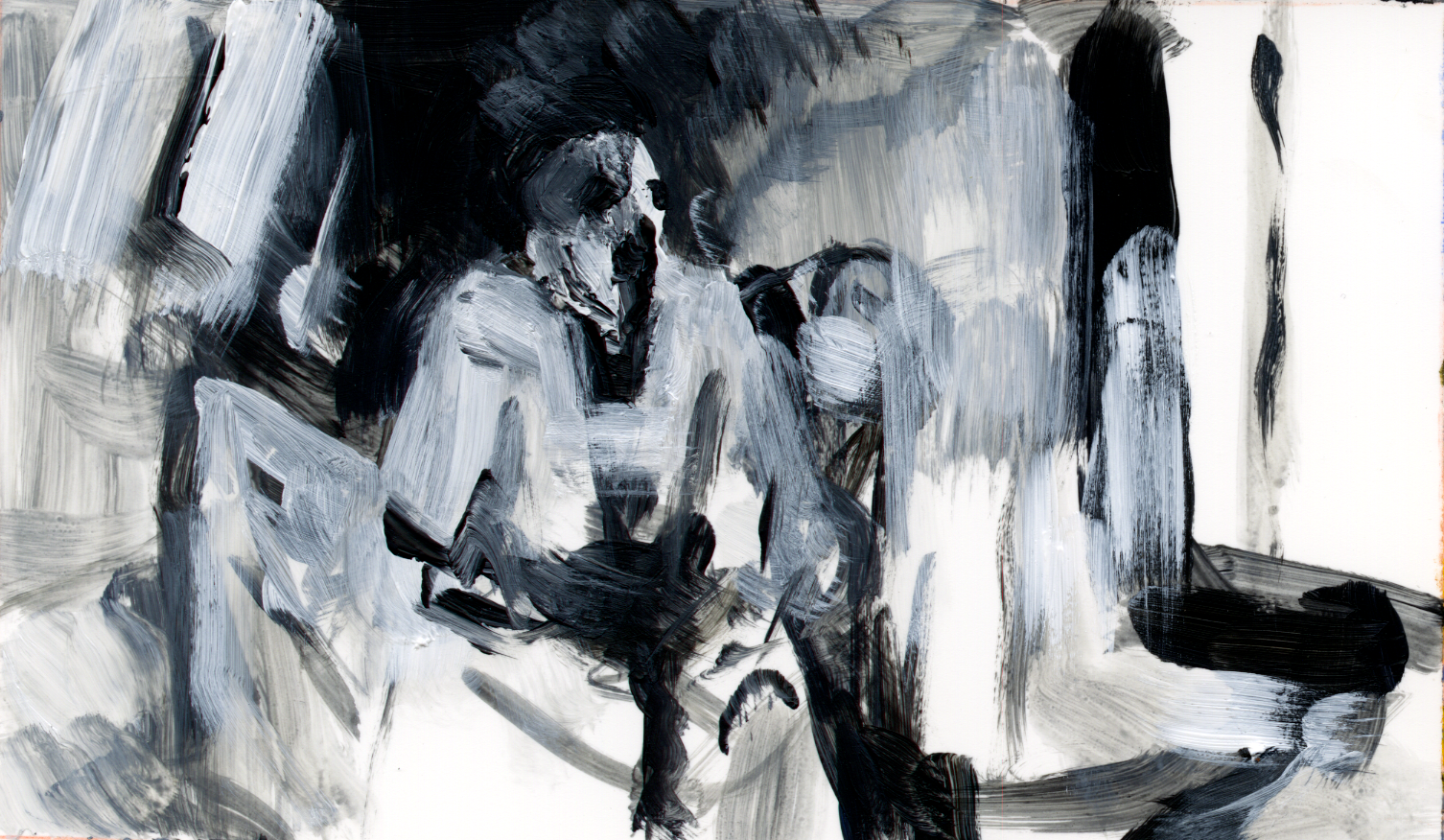 Begotten, 2021, acrylic on yupo, 3" x 4"