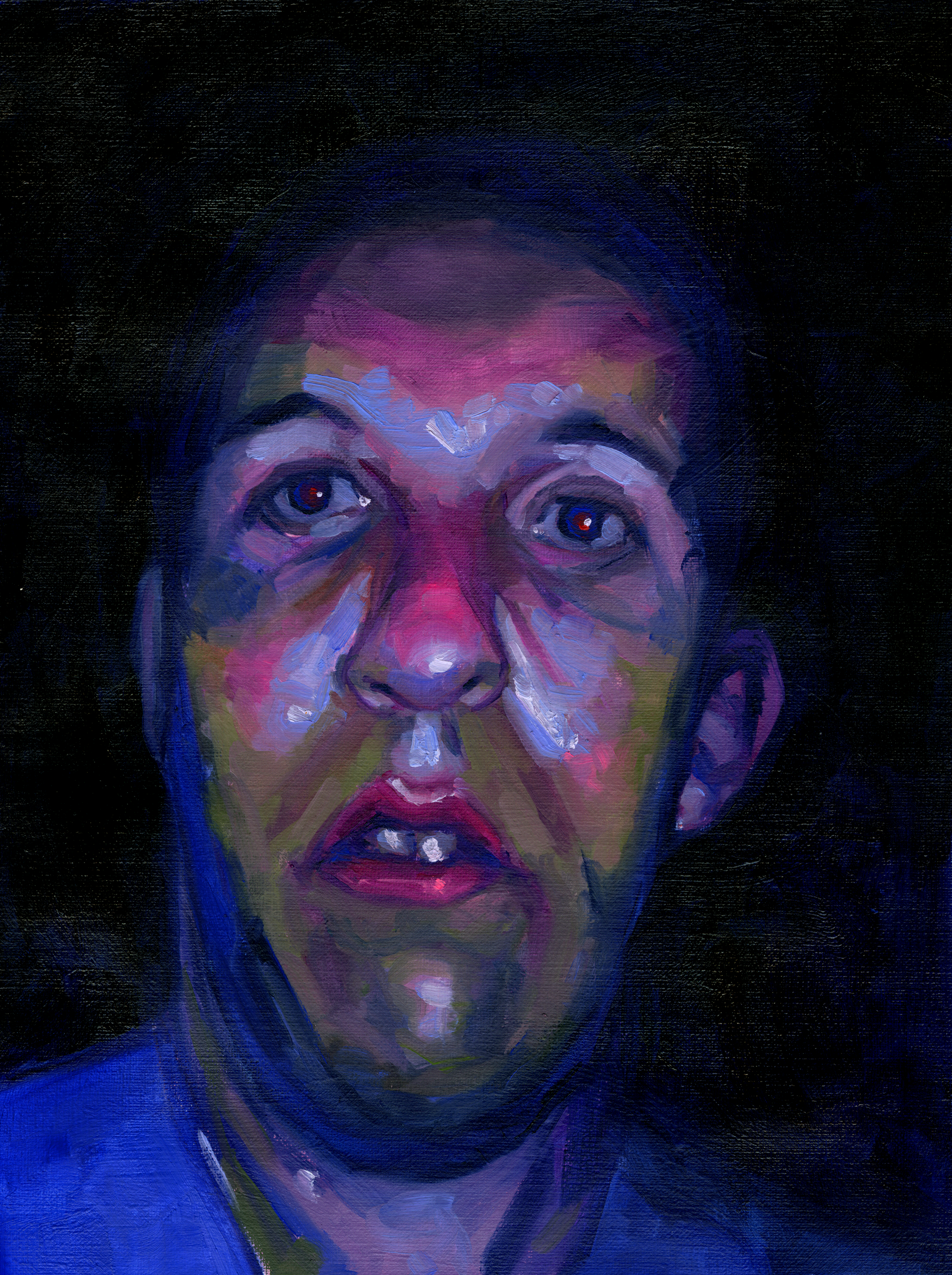 Arctic Monkeys, oil on paper, 9" x 12", 2023