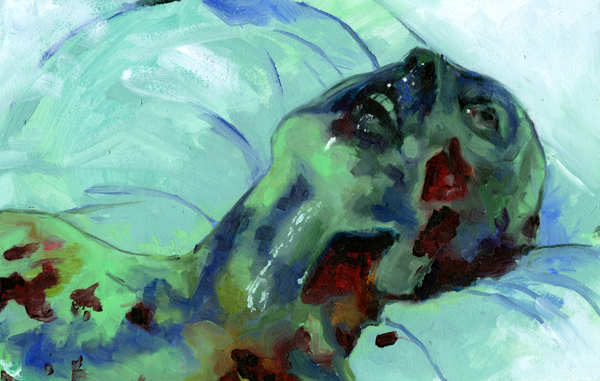 Vasily Ignatenko, oil on paper, 7.5" x 11.5", 2023