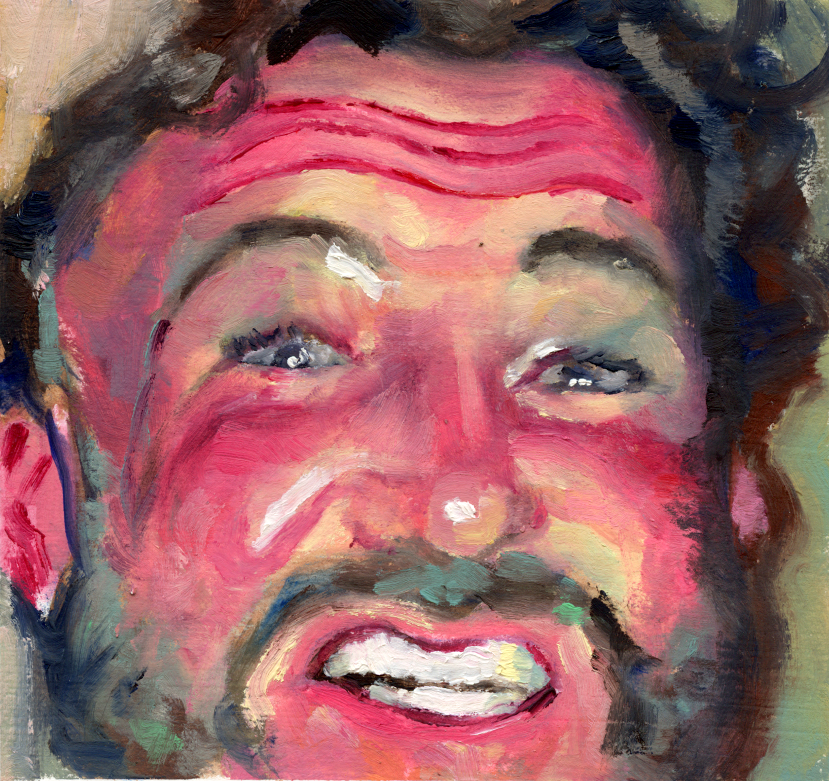 Bruh, oil on paper, 5.5" x 5.5", 2022