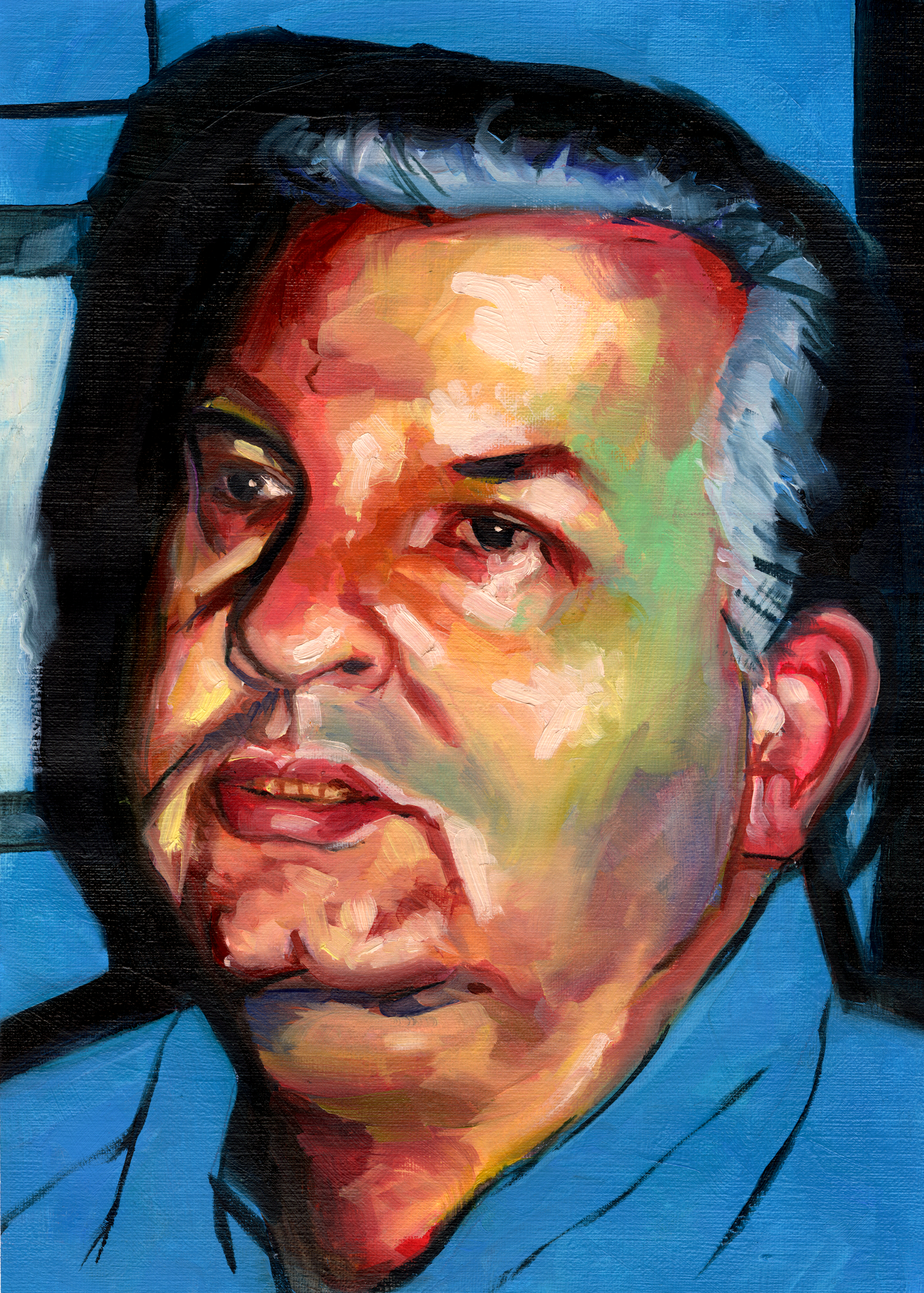 John Wayne Gacy Jr., oil on paper, 9" x 12", 2023