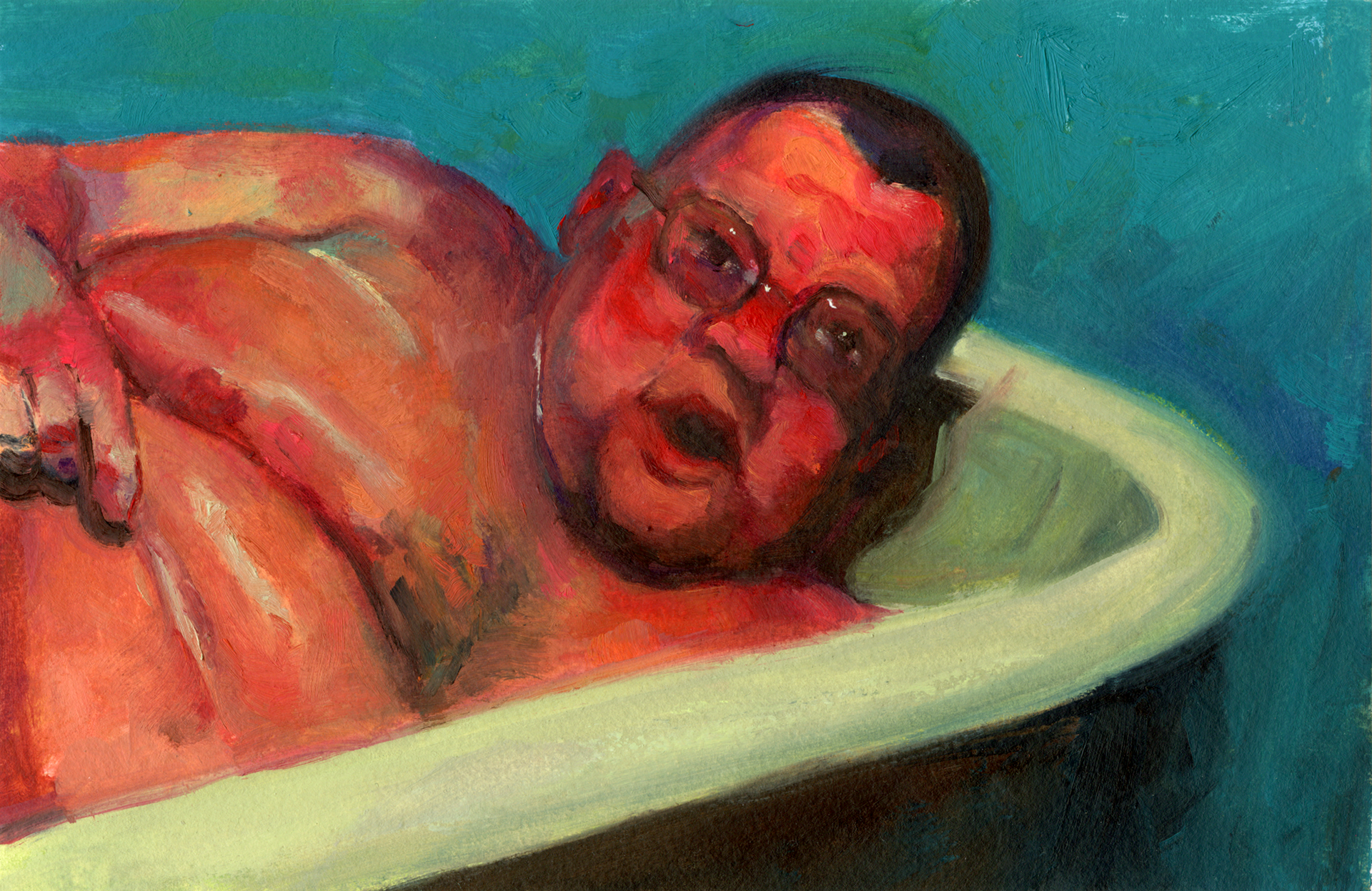 Christopher Paul Whitney, oil on paper, 9" x 6", 2022 [SOLD]