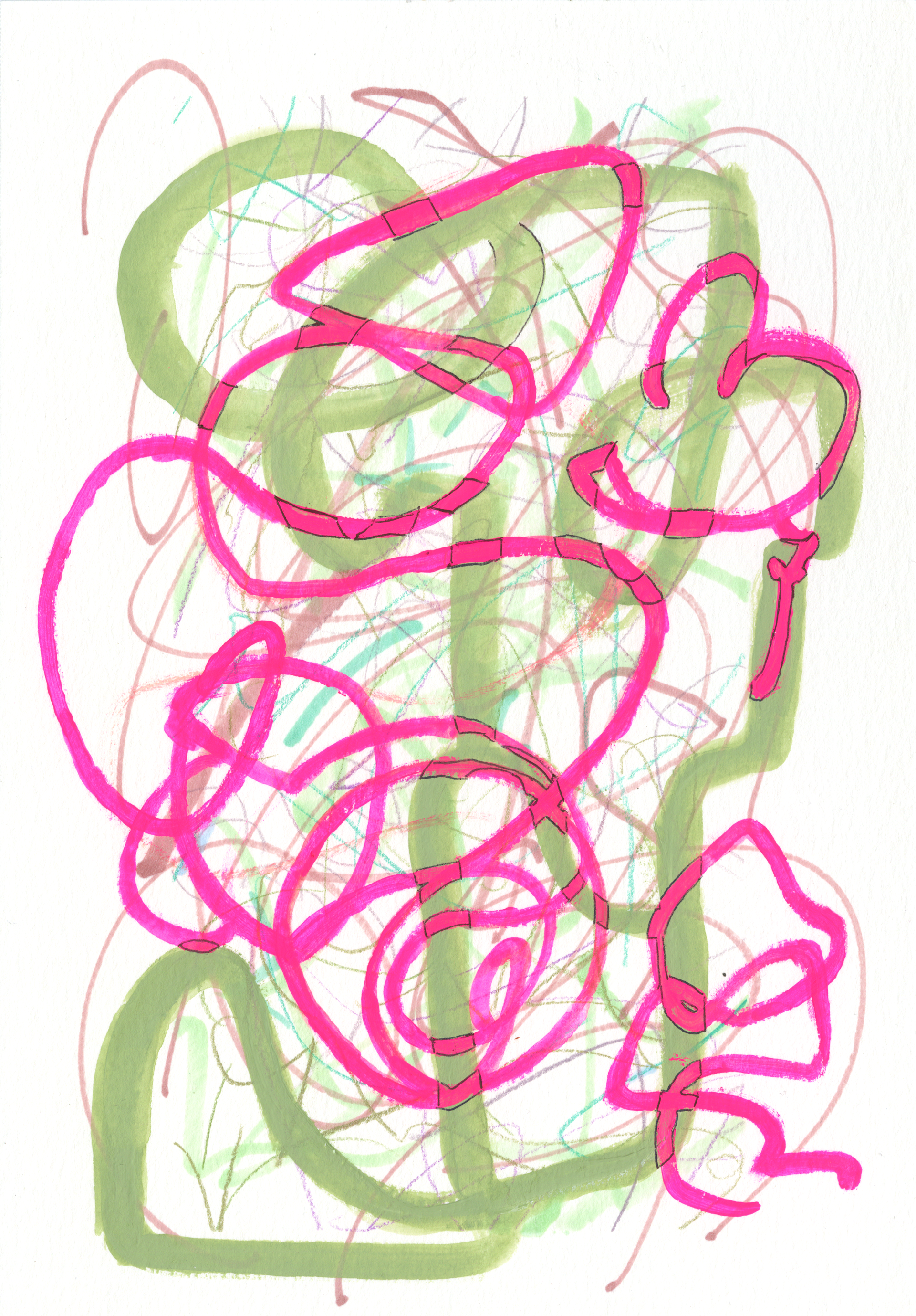 Study of Clarence Morgan 2, 2021, mixed media on paper, 11" x 7"