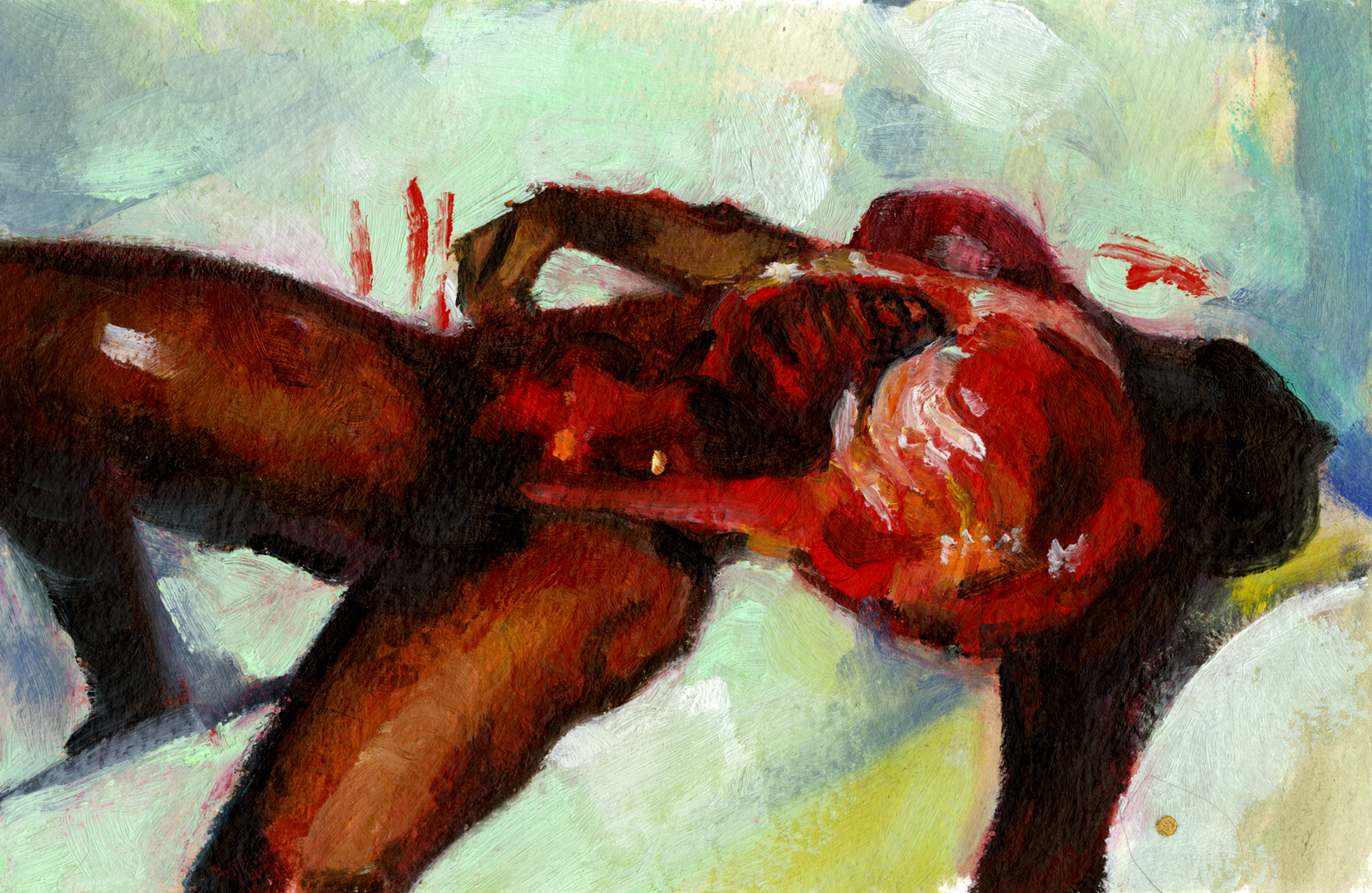 Polaroid 1, oil on paper, 6" x 4", 2022