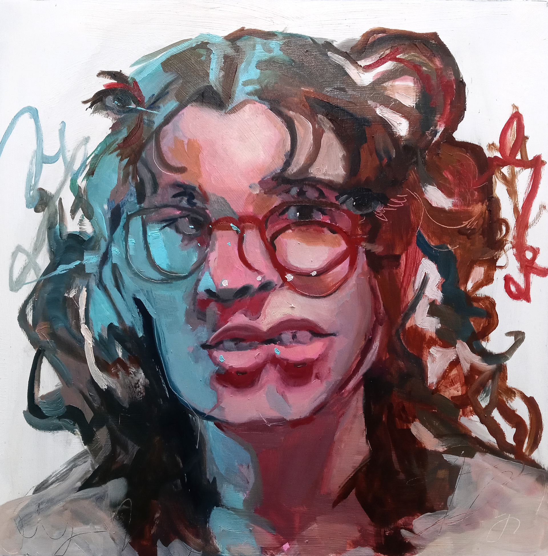 Ezra, oil on panel, 12" x 12", 2024