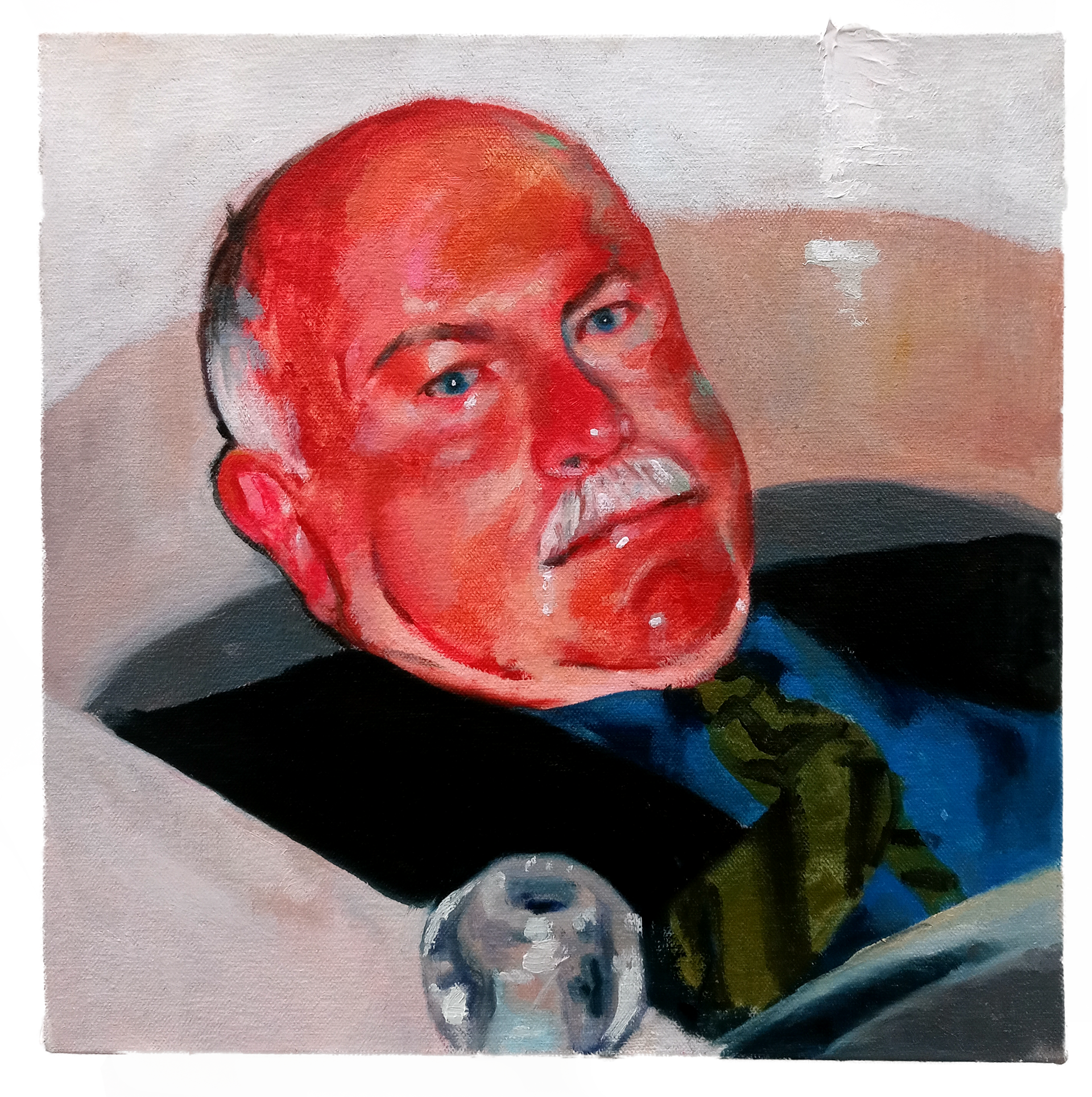 A man..., oil on canvas, 11" x 11", 2022 [SOLD]