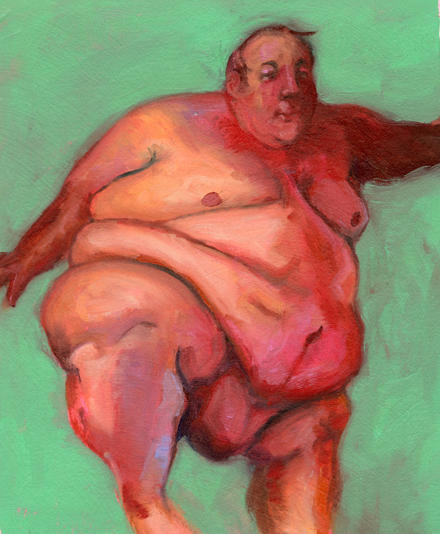 Exit, oil on paper, 6" x 7.5", 2023