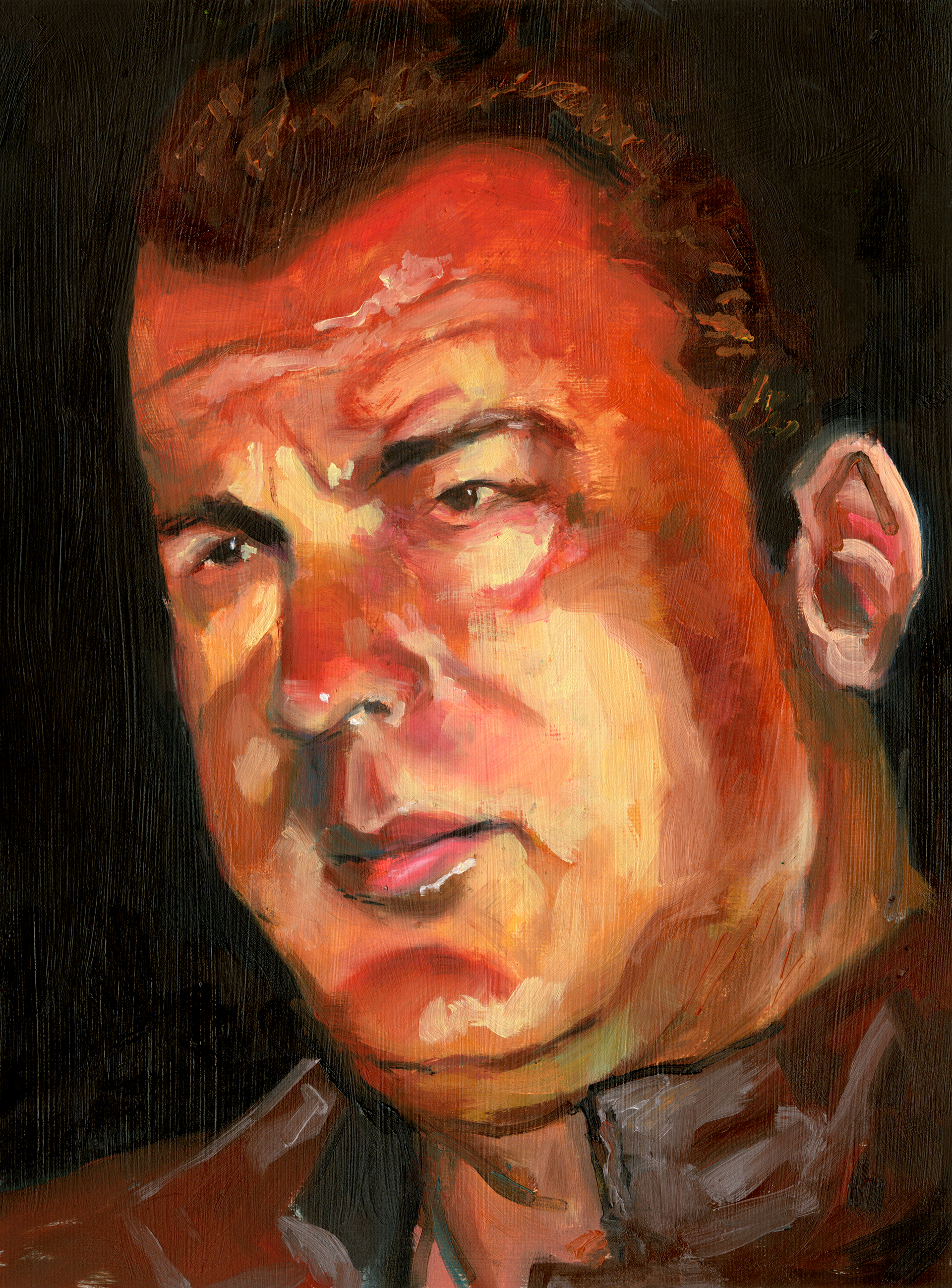 Portrait of Steven, oil on paper, 9" x 12", 2022