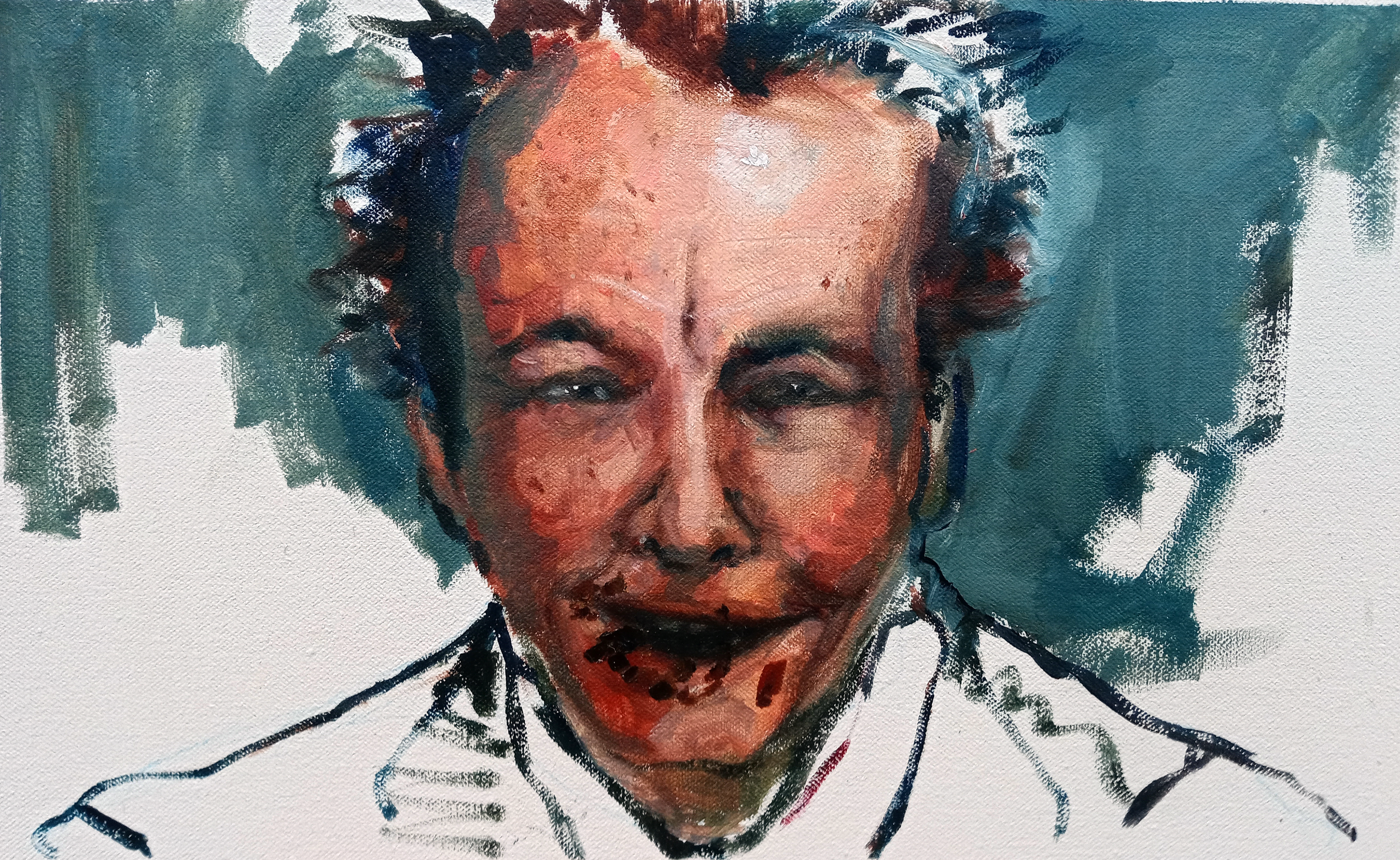 President Curval, oil on canvas, 11" x 7", 2021