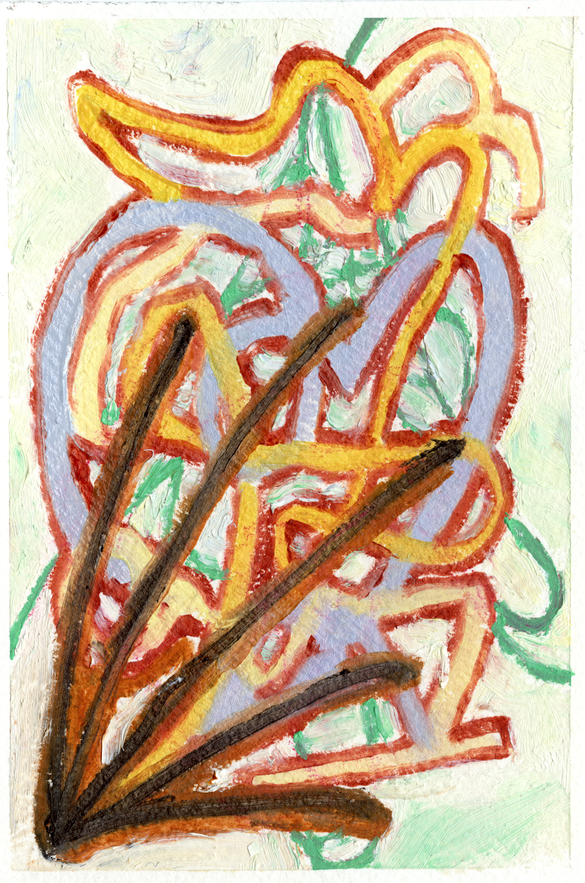 Lawyer 2, 2022, oil on paper, 4" x 6"