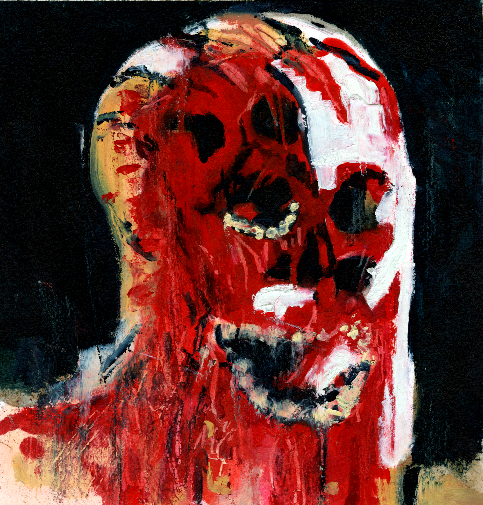 I haven't slept well in months, oil on paper, 6.5" x 6.5", 2022