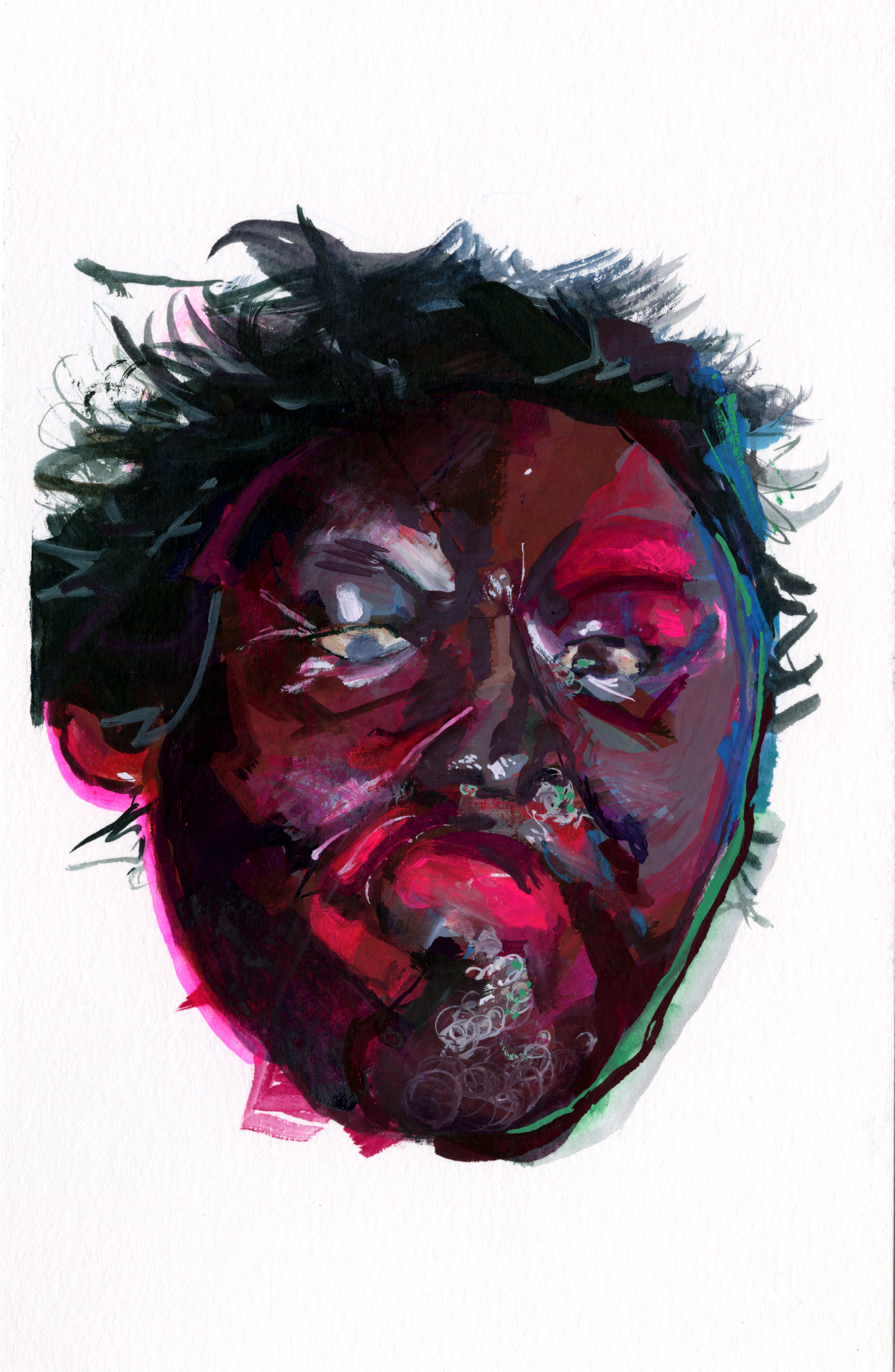 Memento Mori 2, gouache on paper, 5.5" x 9", 2023