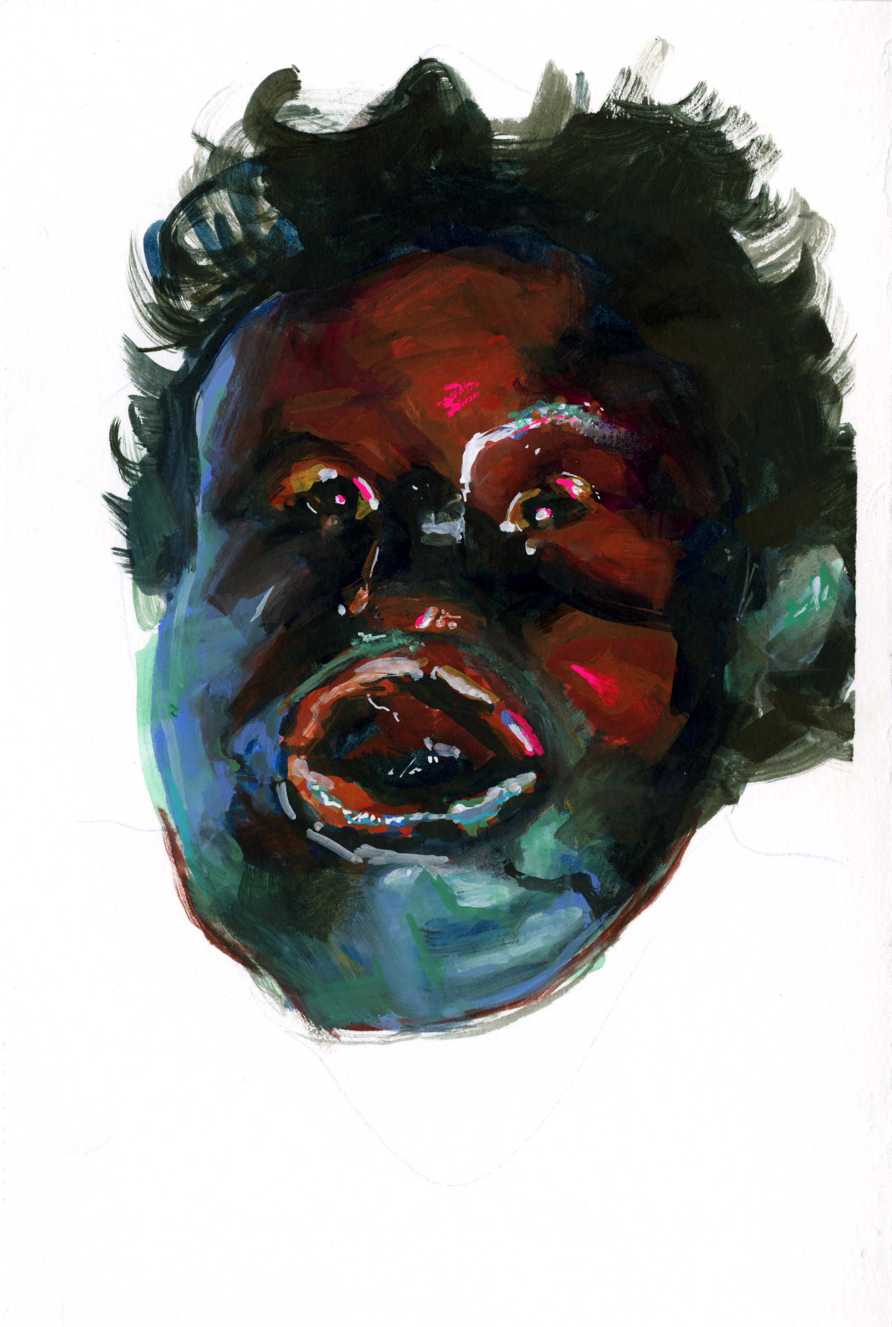 Memento Mori 1, gouache on paper, 5.5" x 9", 2023