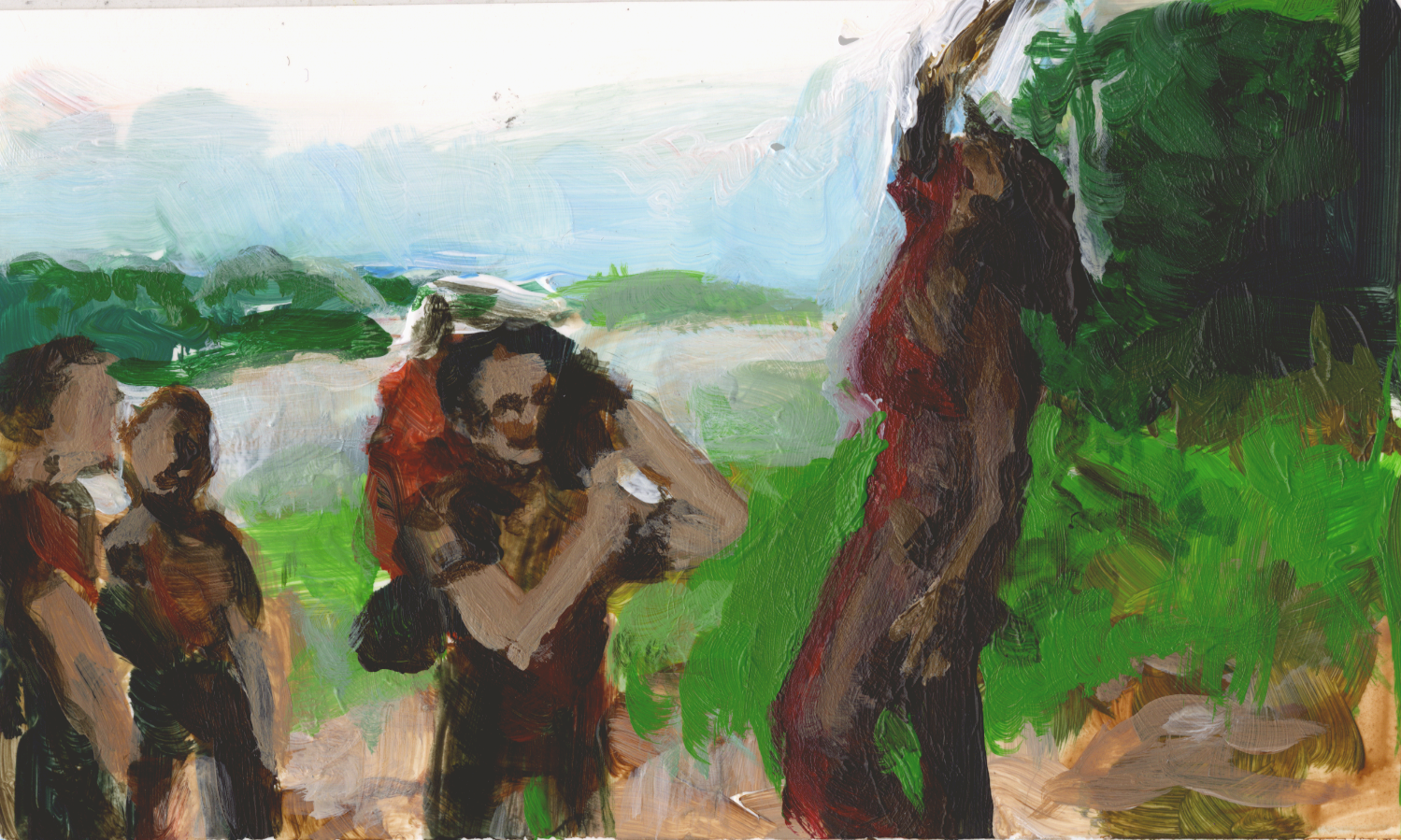 Cannibal Holocaust, 2021, acrylic on yupo, 3" x 4"