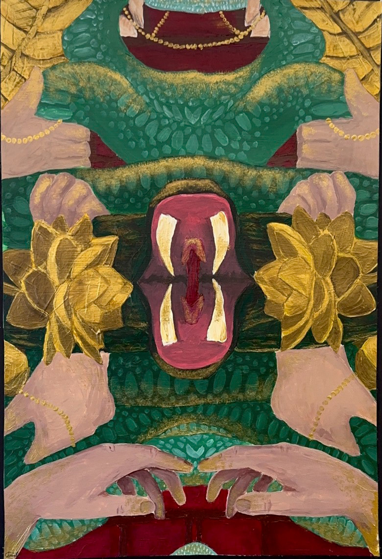 Non-Traditional Tessellation, acrylic paint on Bristol, 11x 14 inches