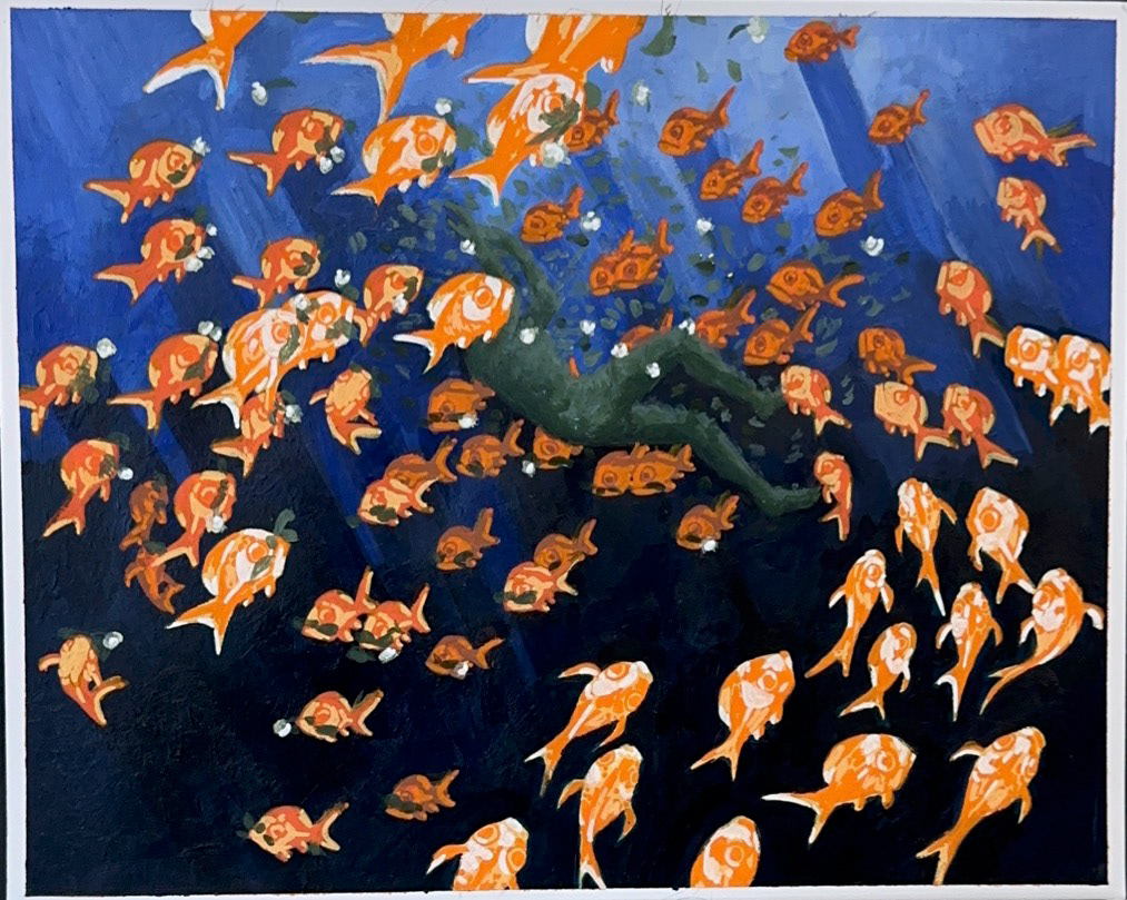 Non-Traditional Tessellation, acrylic paint on Bristol, 11x 14 inches