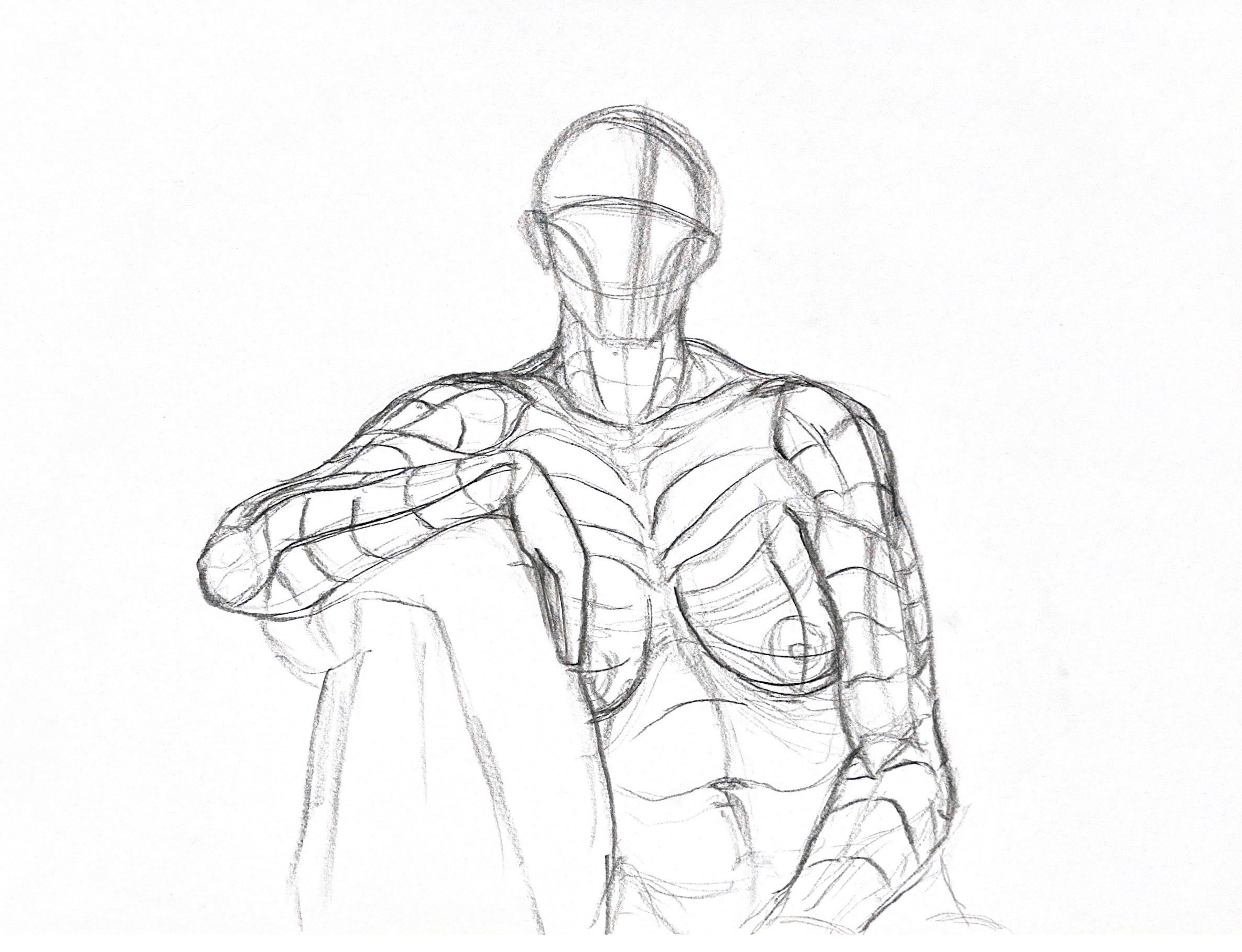 30 Minute Drawing, Conte on 90 lb drawing paper, 18x24"