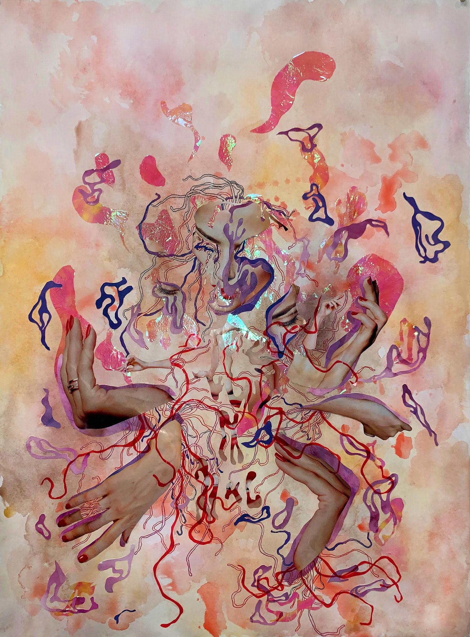 Dancing With Alluring Attraction Series , Collage, 28 x 21”