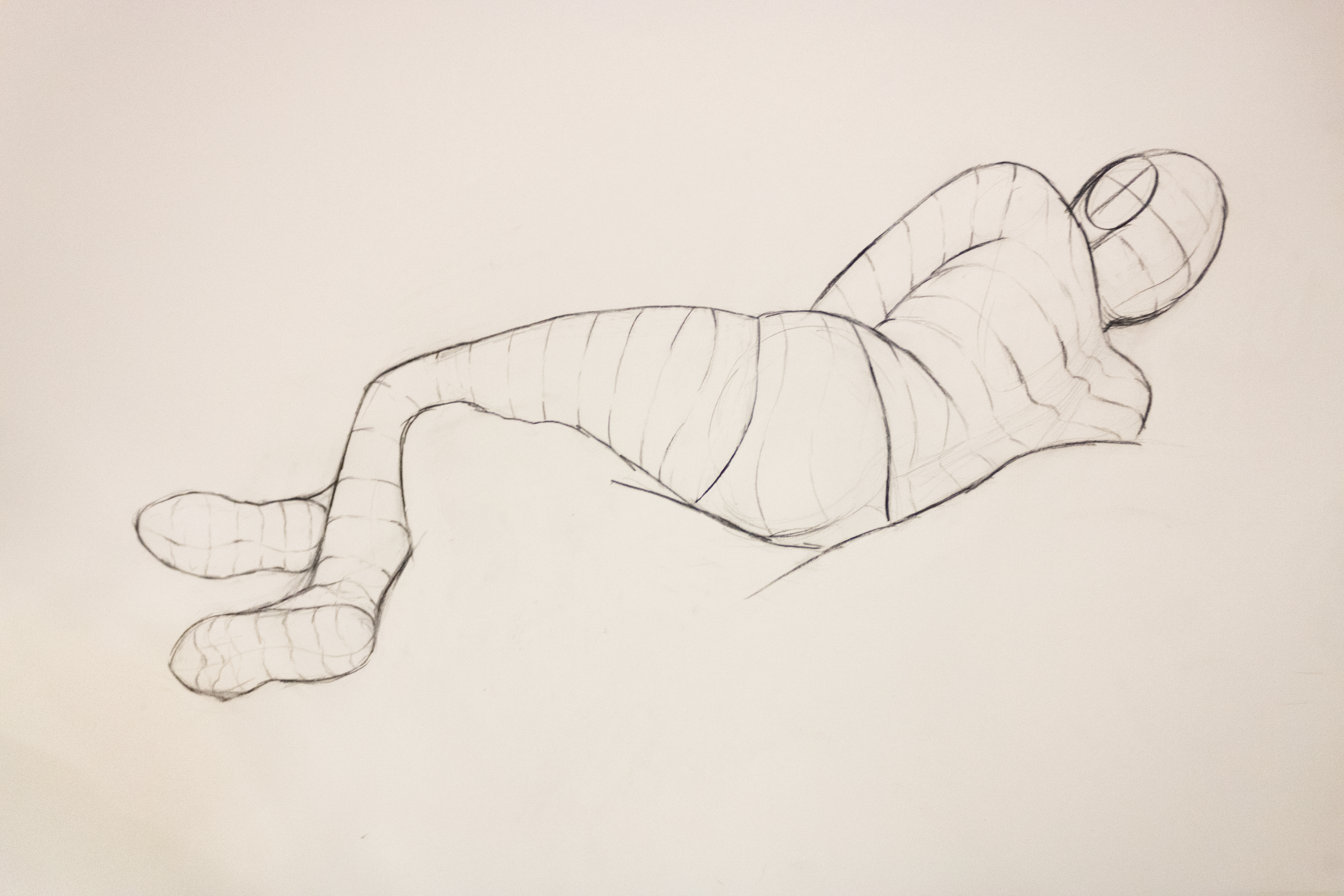 30 Minute Drawing, Conte on 90 lb drawing paper, 18x24"