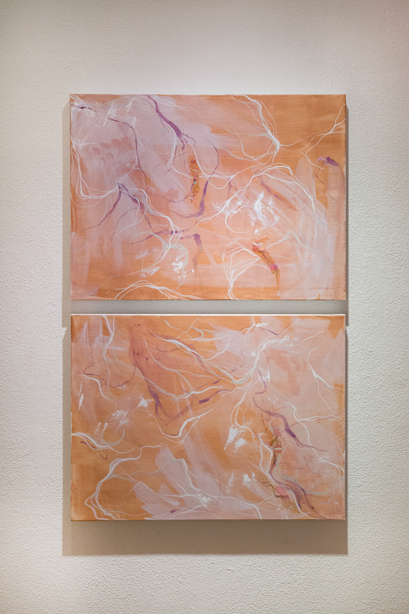 Migration, Oil, Acrylic, Cellophane, Paper, and Charcoal on Canvas, 24 x 30 inches