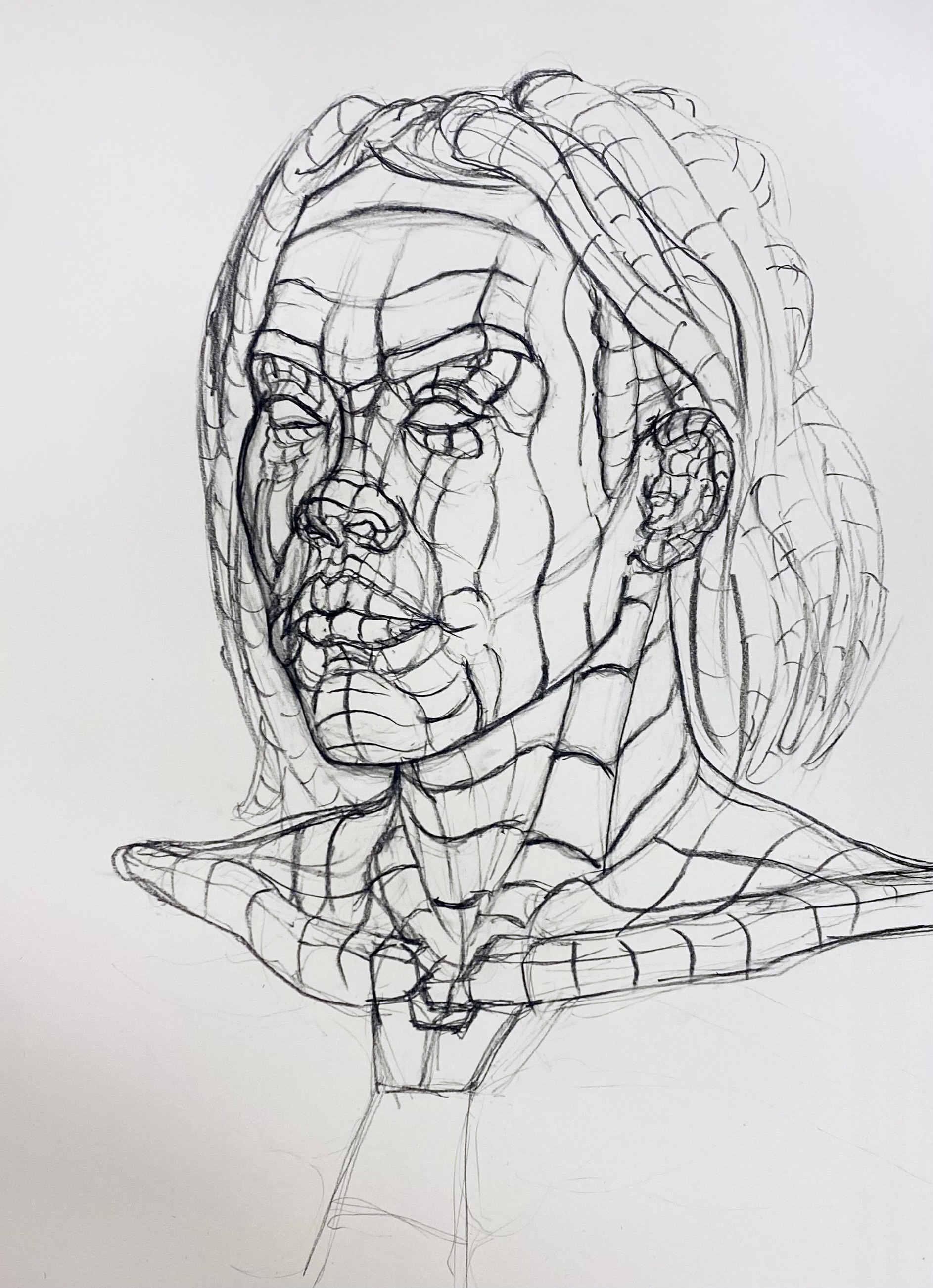 Portrait, Charcoal on 90 lb drawing paper, 18x24"