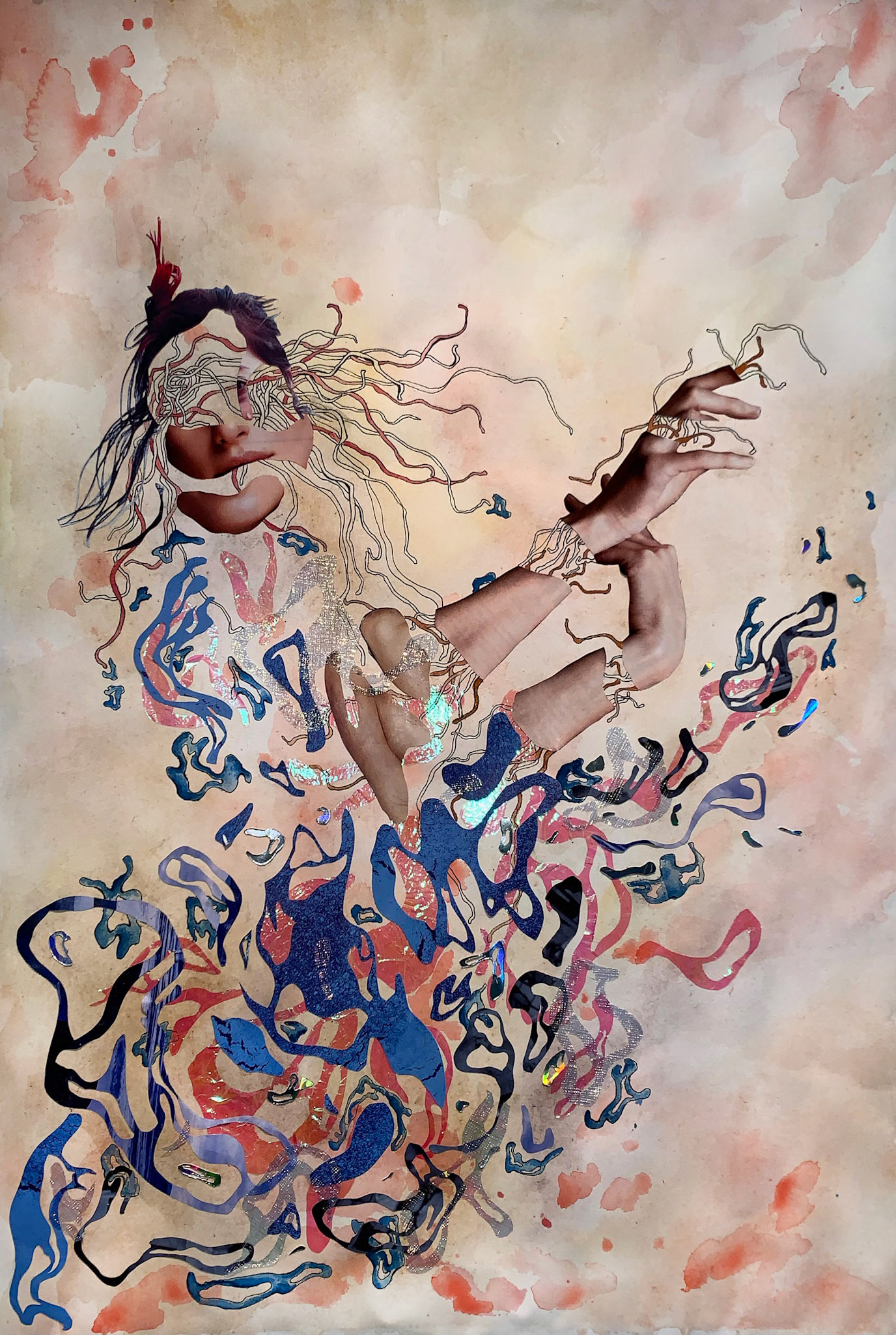 Dancing With Alluring Attraction Series , Collage, 28 x 21”
