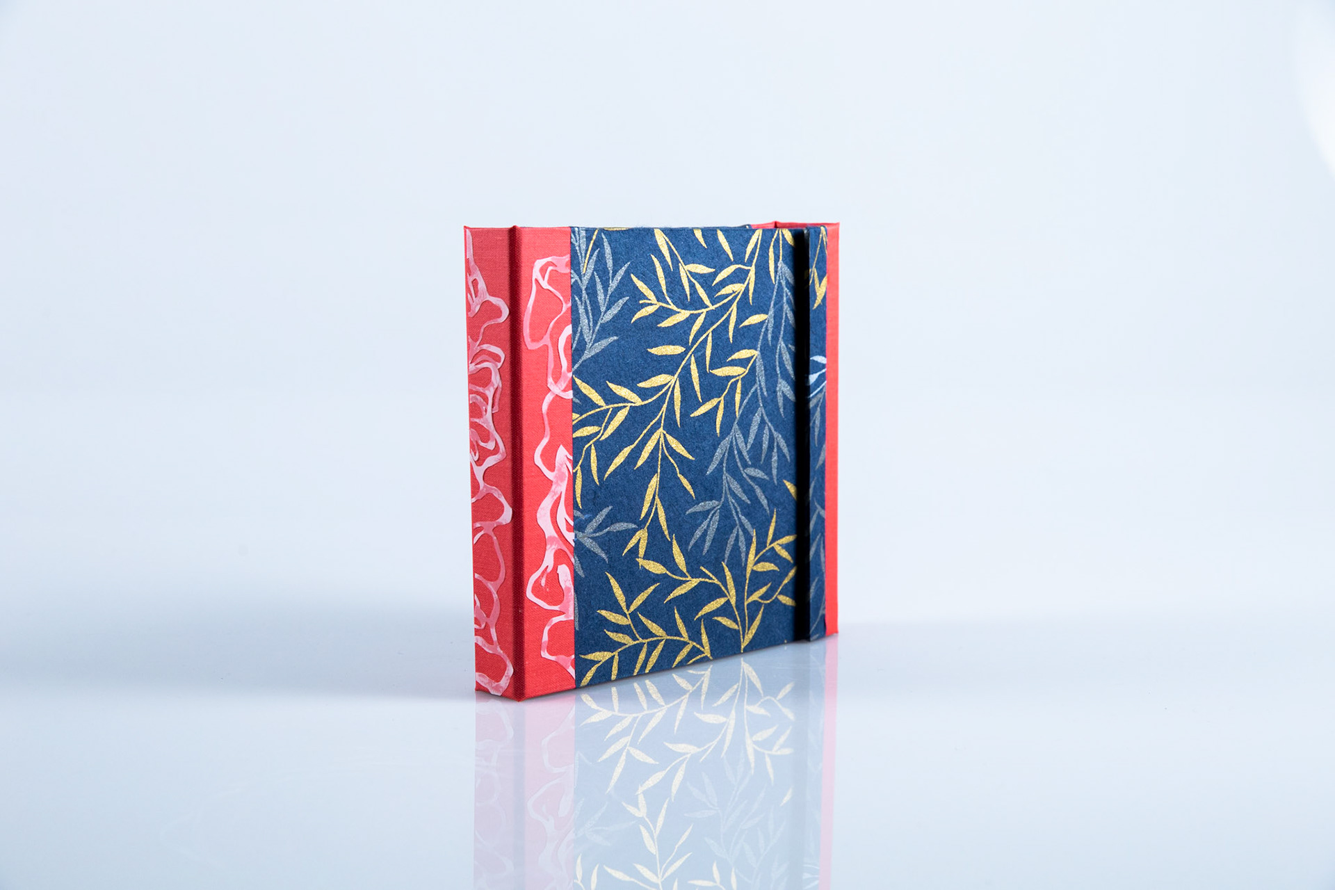 Wonders Down Unda Back View Opened, paper, embroidery floss, binders board, 4” x 4 7/8” x 1 9/32” (closed), 2022