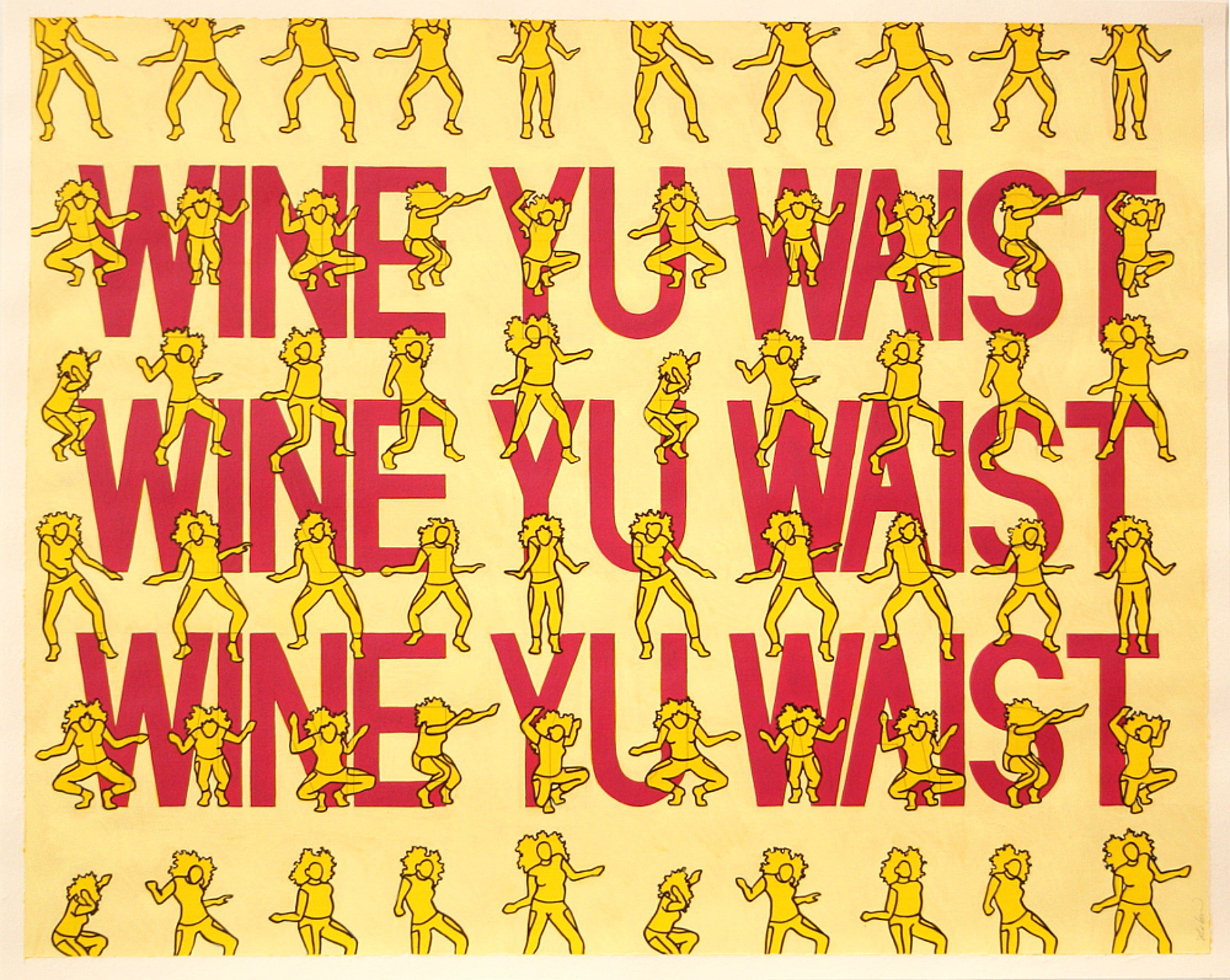 Wine Yu Waist, Acrylic & Ink on Paper, 50cm x 40cm (Sold)