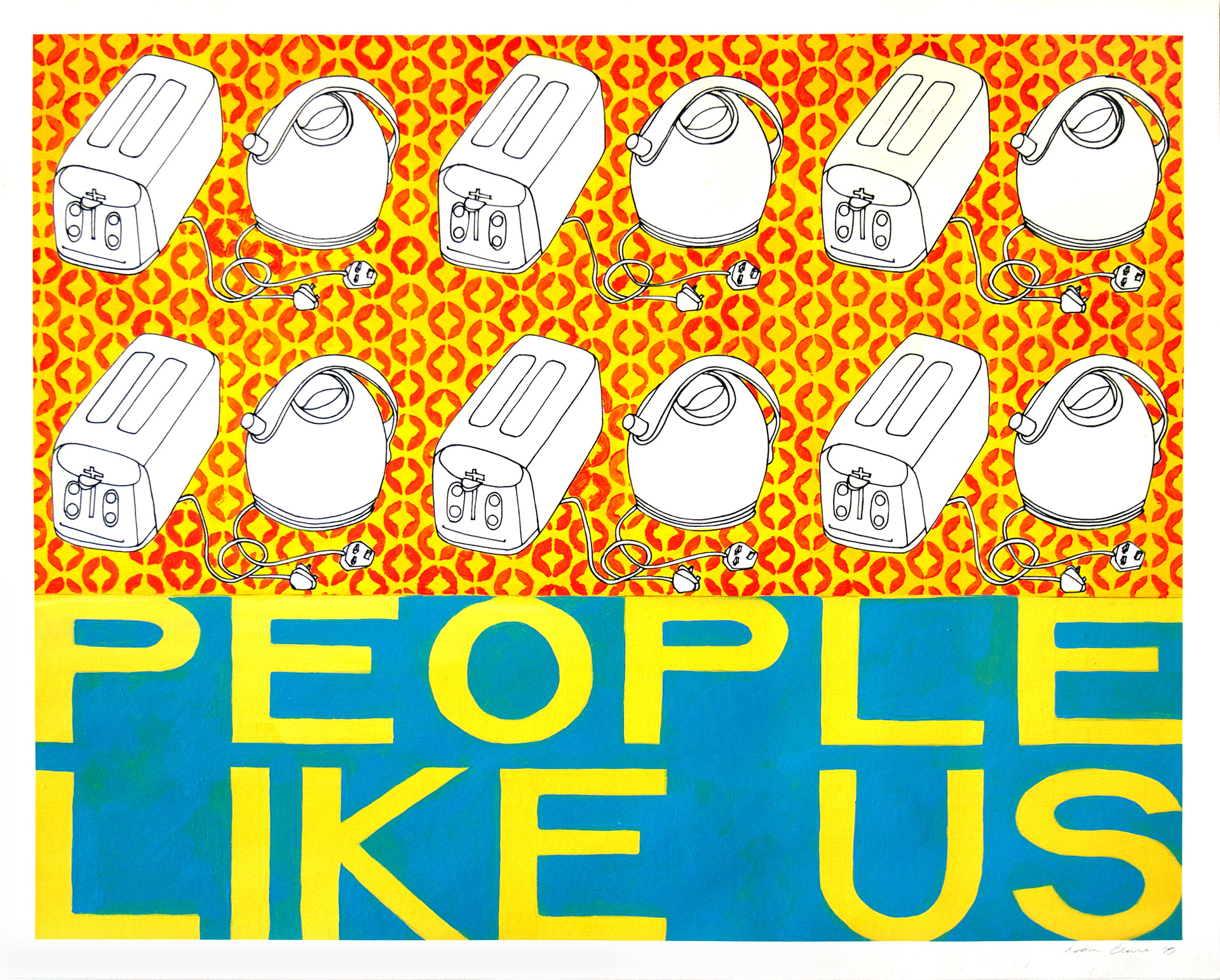 People Like Us, Acrylic & Ink on Paper, 50cm x 40cm