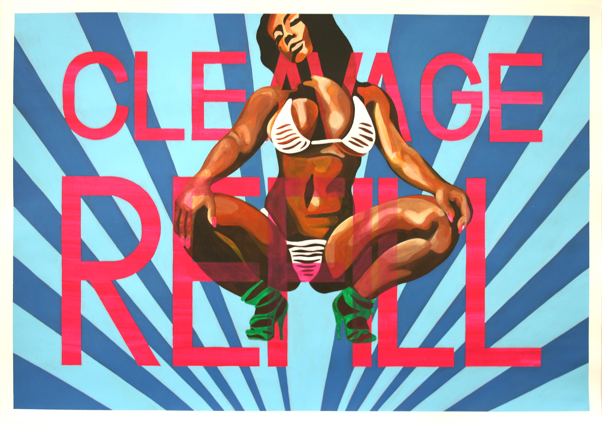 Cleavage Refill, Acrylic on Paper, 100cm x 70cm a painting by Robin Clare