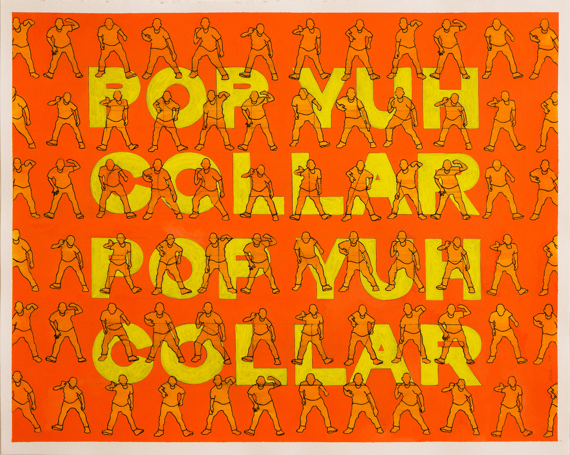 Pop Yuh Collar, Acrylic on Cotton Rag, 50cm x 40cm