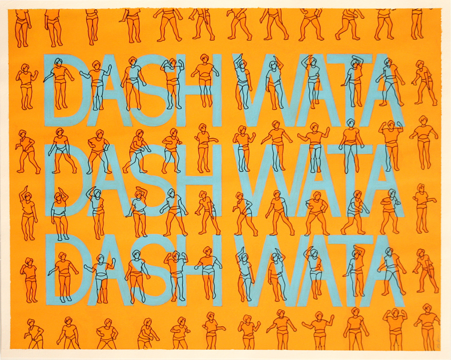 Dash Wata, Acrylic & Ink on Paper, 50cm x 40cm