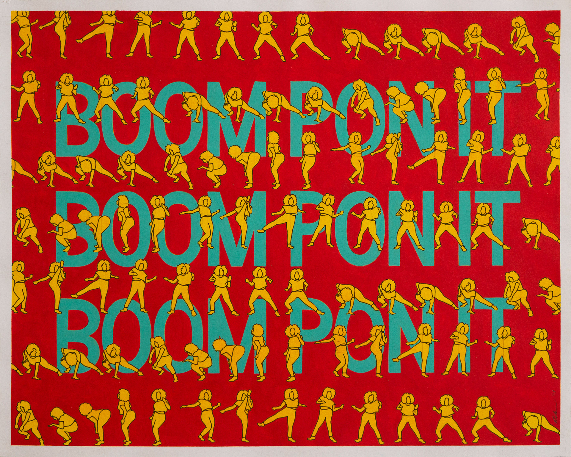 Boom Pon It, Acrylic on Cotton Rag, 50cm x 40cm