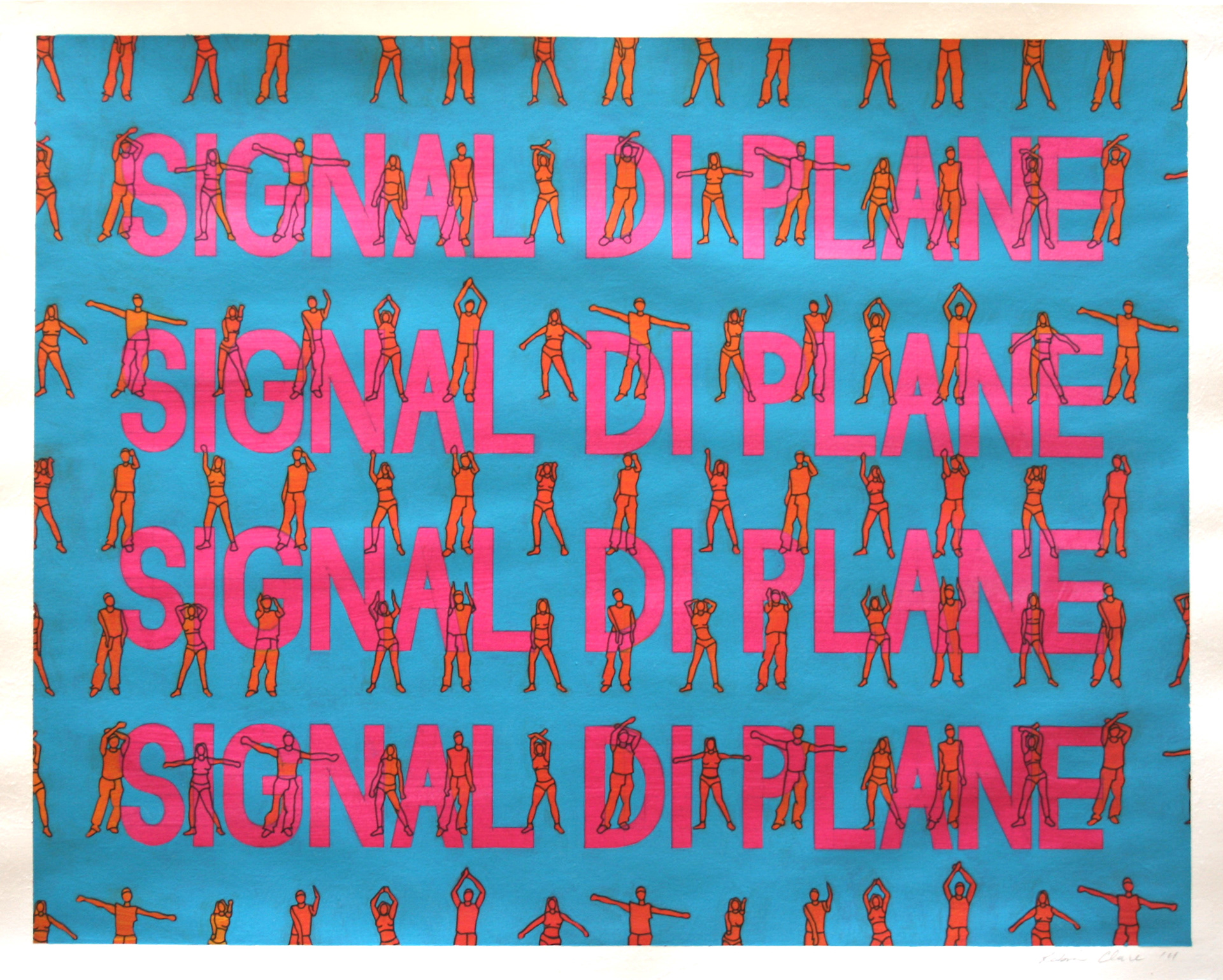 Signal Di Plane, Acrylic & Ink on Paper, 50cm x 40cm (Sold)