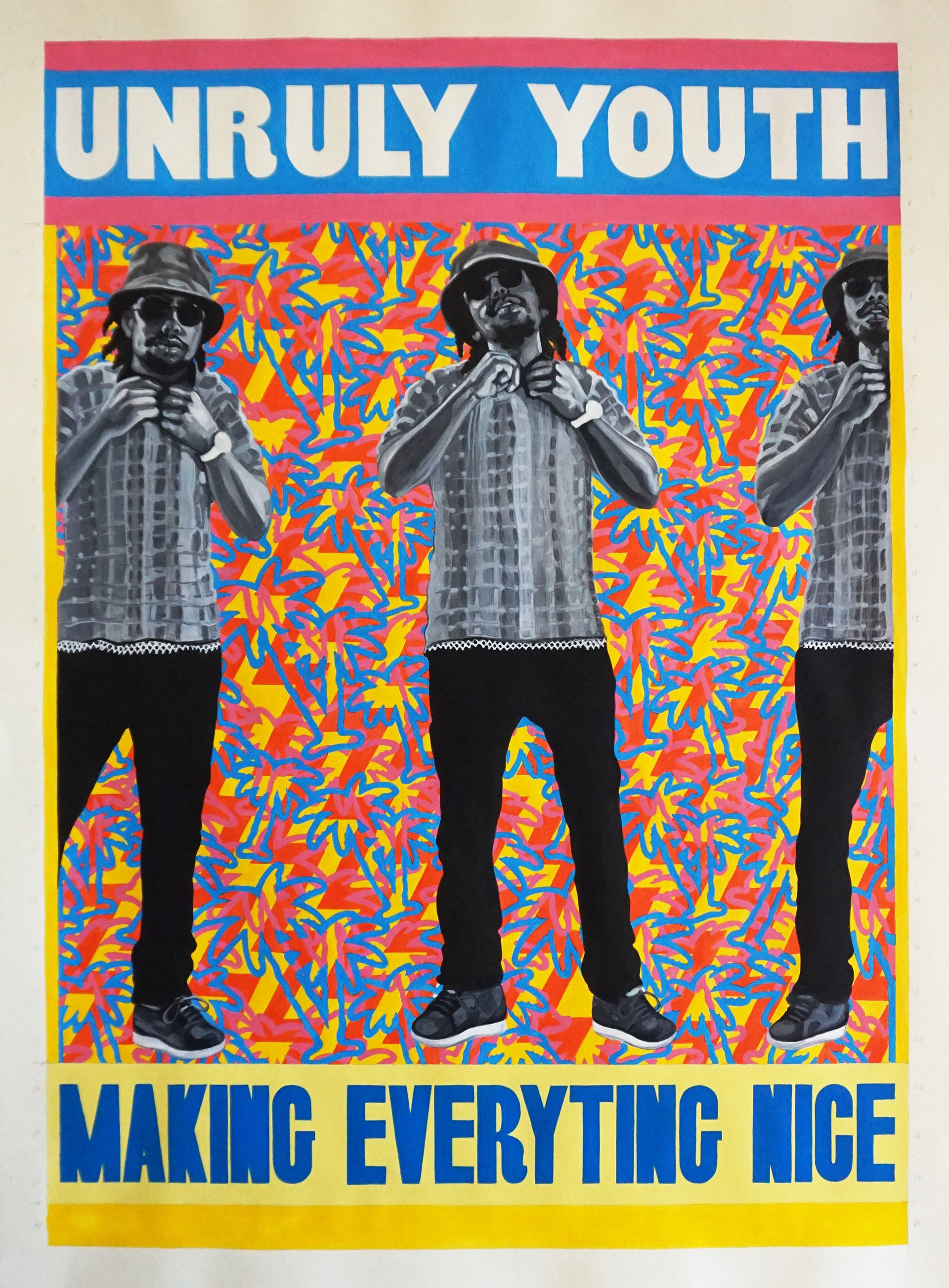 Unruly Youth, Acrylic on Paper, 70cm x 50cm, by Robin Clare a painting by Robin Clare