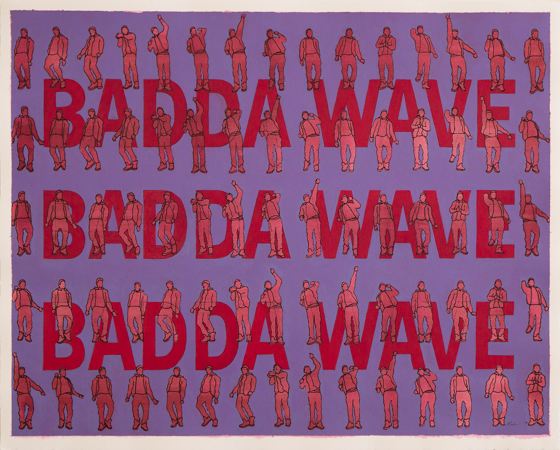 Badda Wave, Acrylic on Cotton Rag, 50cm x 40cm