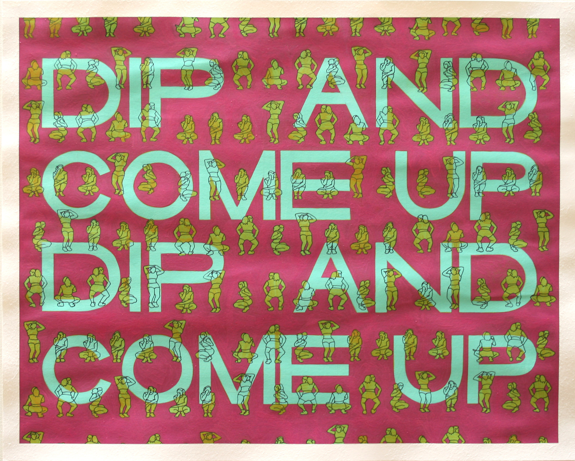 Dip & Come Up, Acrylic & Ink on Paper, 50cm x 40cm (Sold)