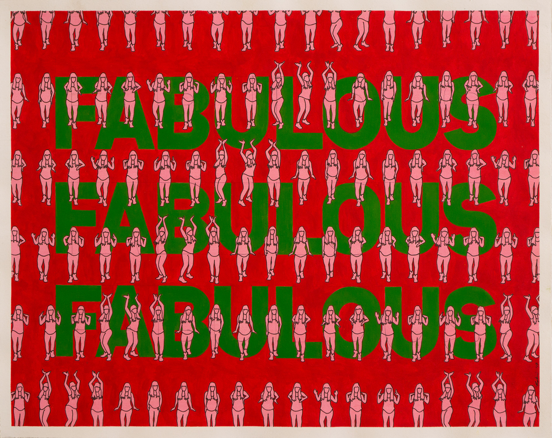 Fabulous, Acrylic & Ink on Cotton Rag, 50cm x 40cm a painting by Robin Clare